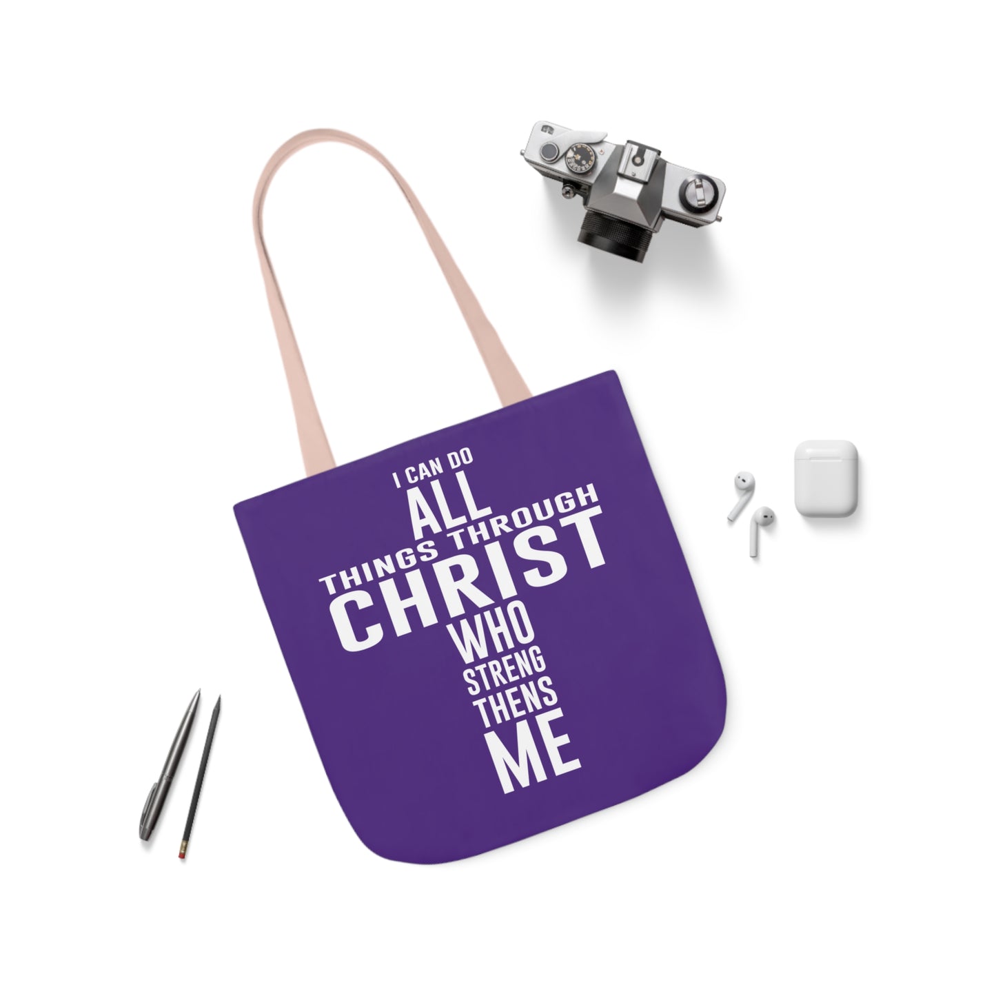 I can do - Canvas Tote Bag, 5-Color Straps - Religious