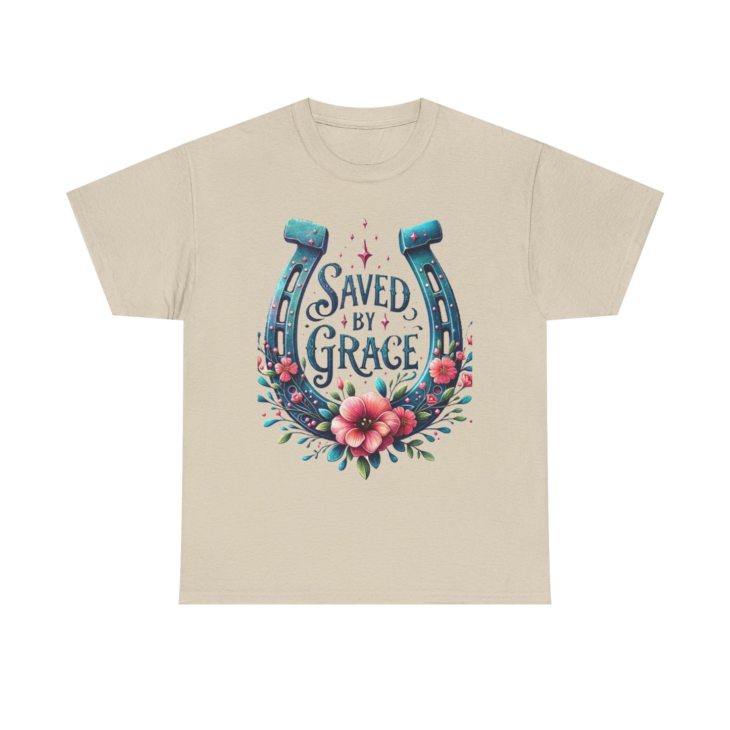 Saved by Grace - Unisex Heavy Cotton Tee - Easter - Mother's Day - Father's Day