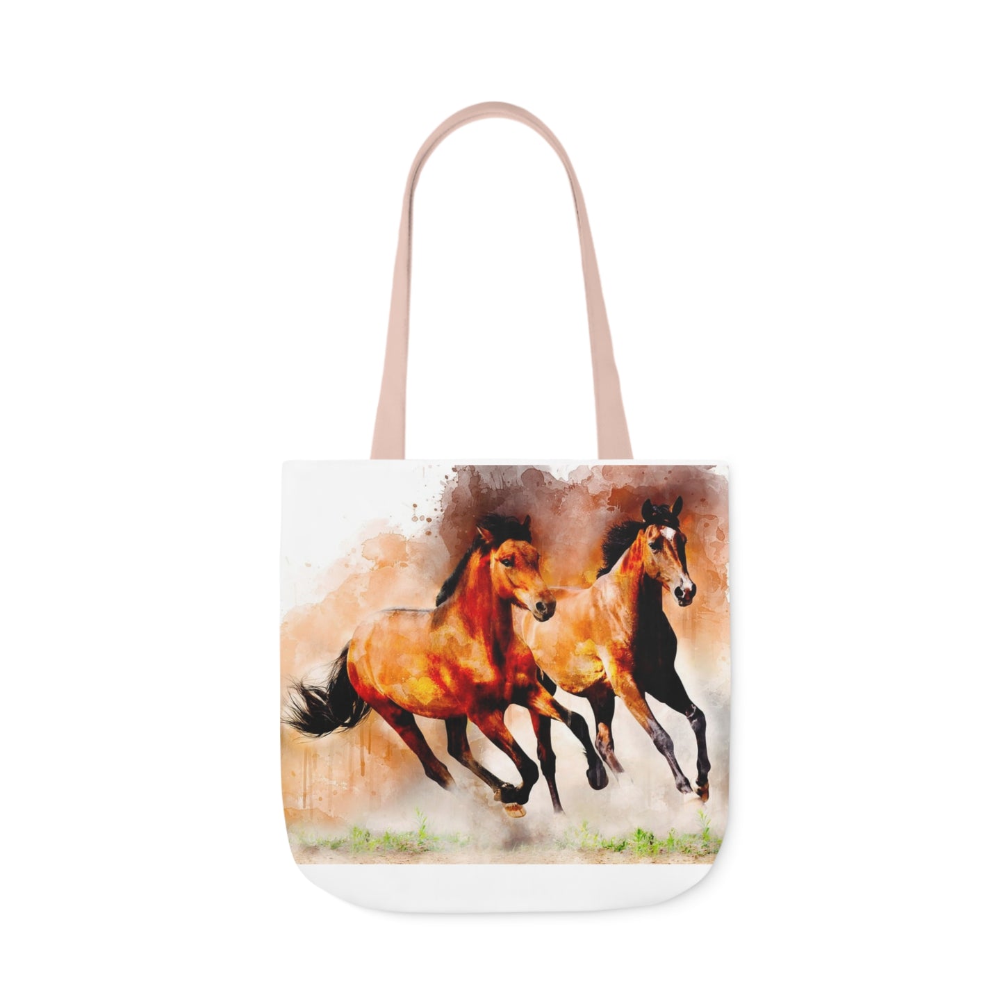 Horses - Canvas Tote Bag, 5-Color Straps