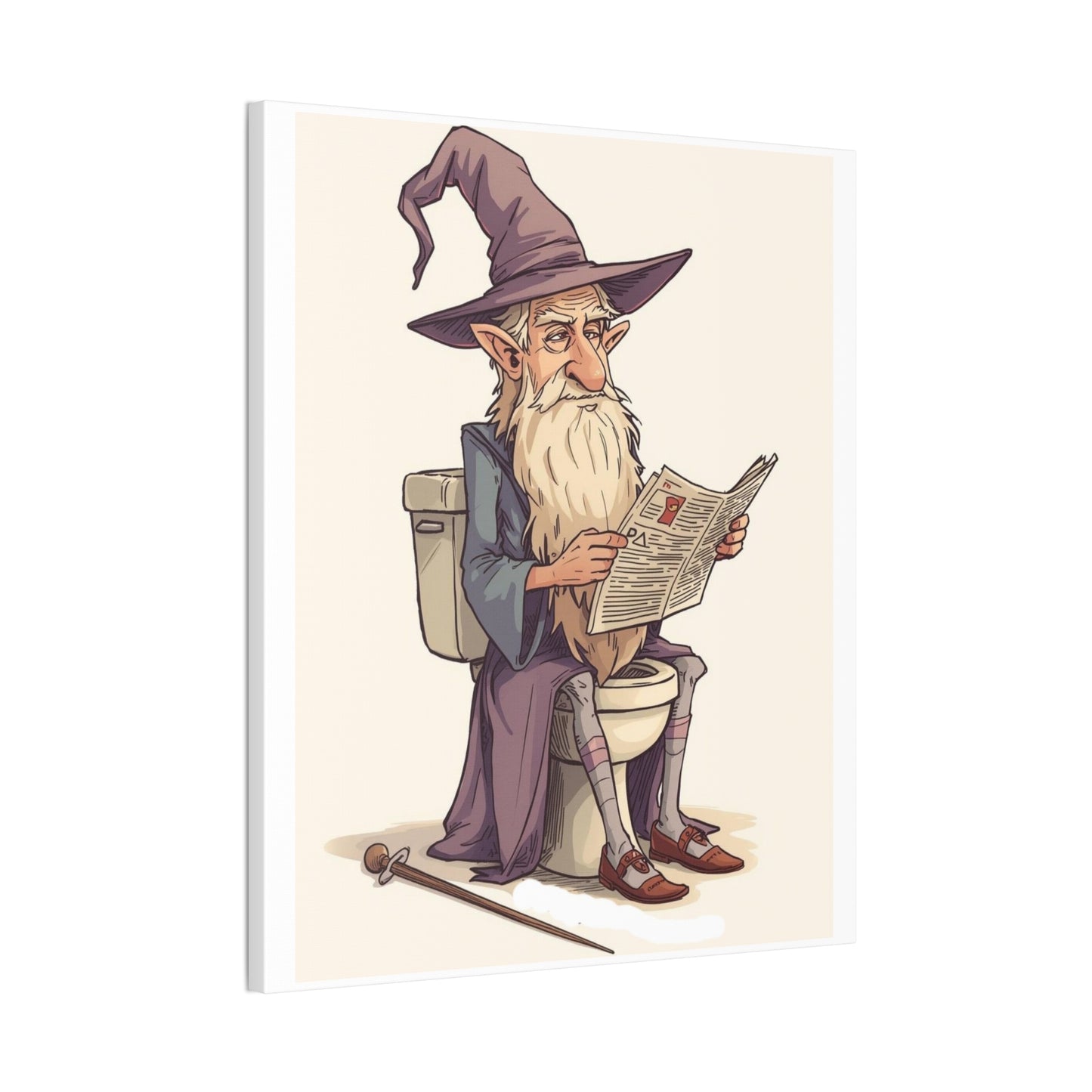 Wizard on the John - Canvas Stretched, 0.75" - Wall Art 2026 - Bathroom Humor