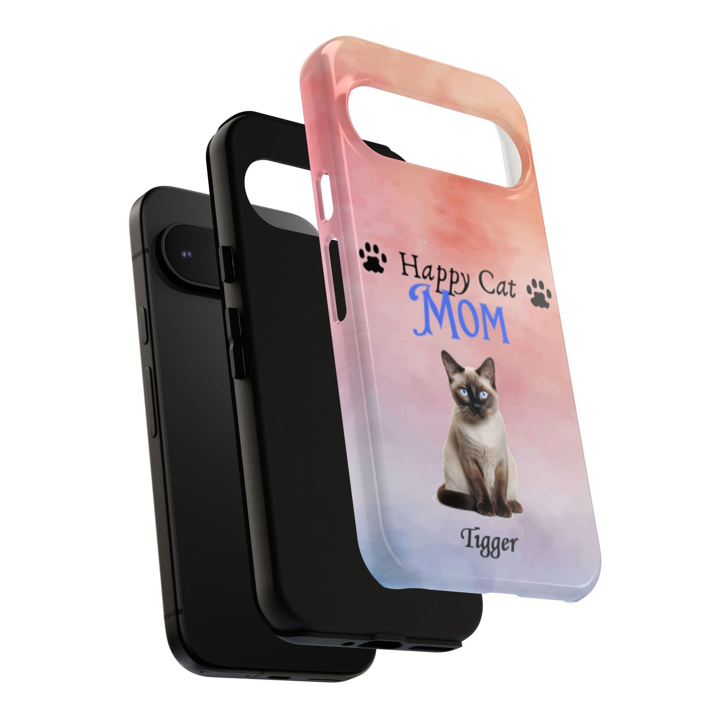 Happy Cat Mom - Personalized - Whimsical Phone Cases - Mother's Day