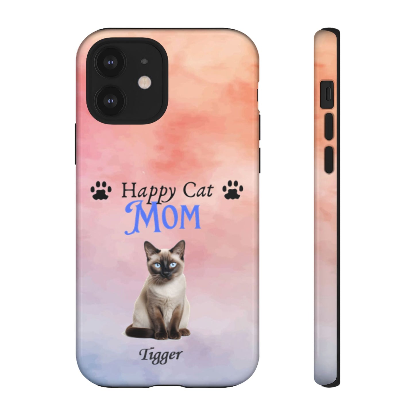 Happy Cat Mom - Personalized - Whimsical Phone Cases - Mother's Day