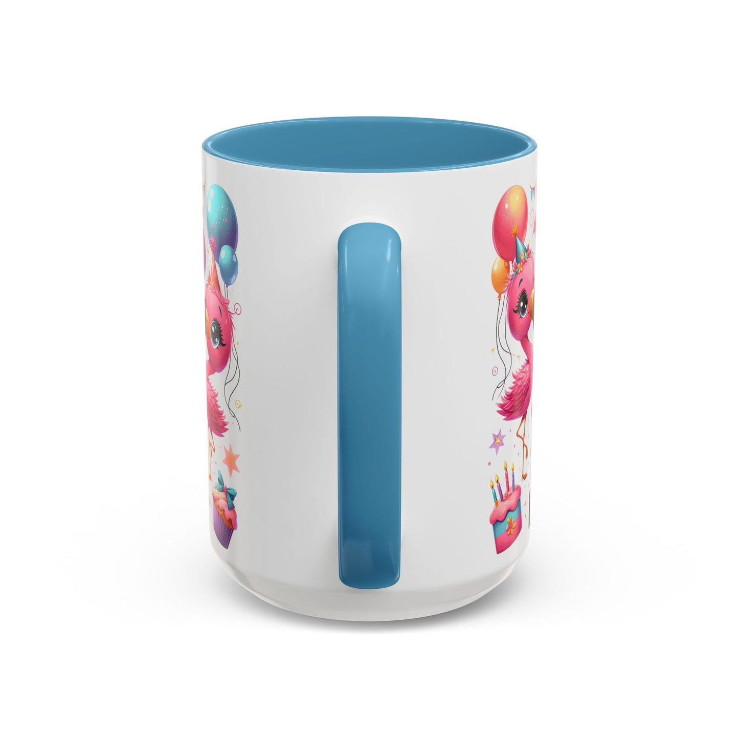 Happy Flamingo Birthday - Accent Coffee Mug (11, 15oz)