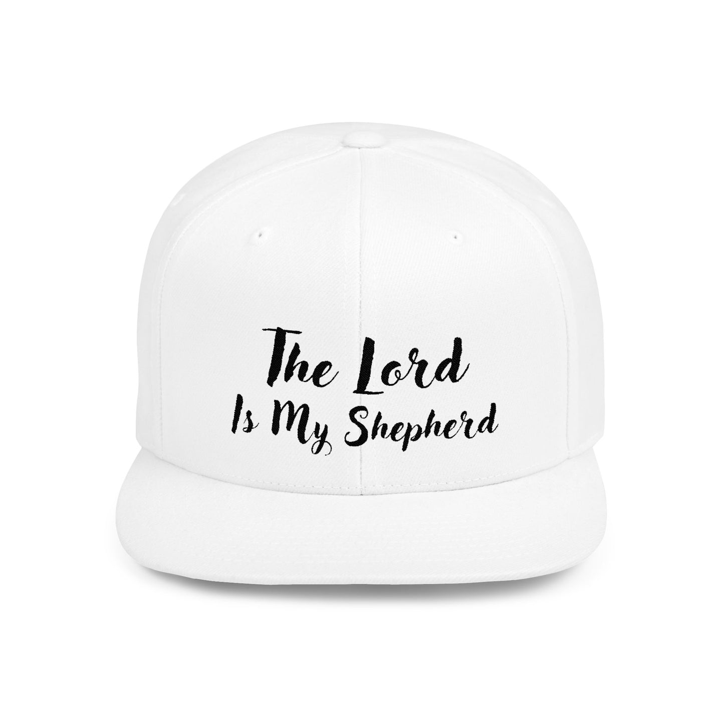 The Lord is My Shepherd - Black - Embroidered - Flat Bill Snapback - Base Ball Cap - Easter - Mother's Day - Father's Day