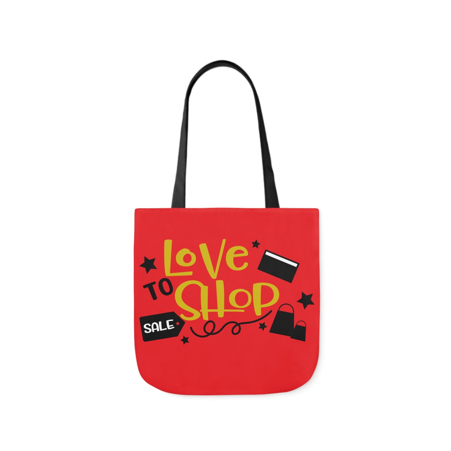 Love to Shop = Canvas Tote Bag, 5-Color Straps - Mother's Day