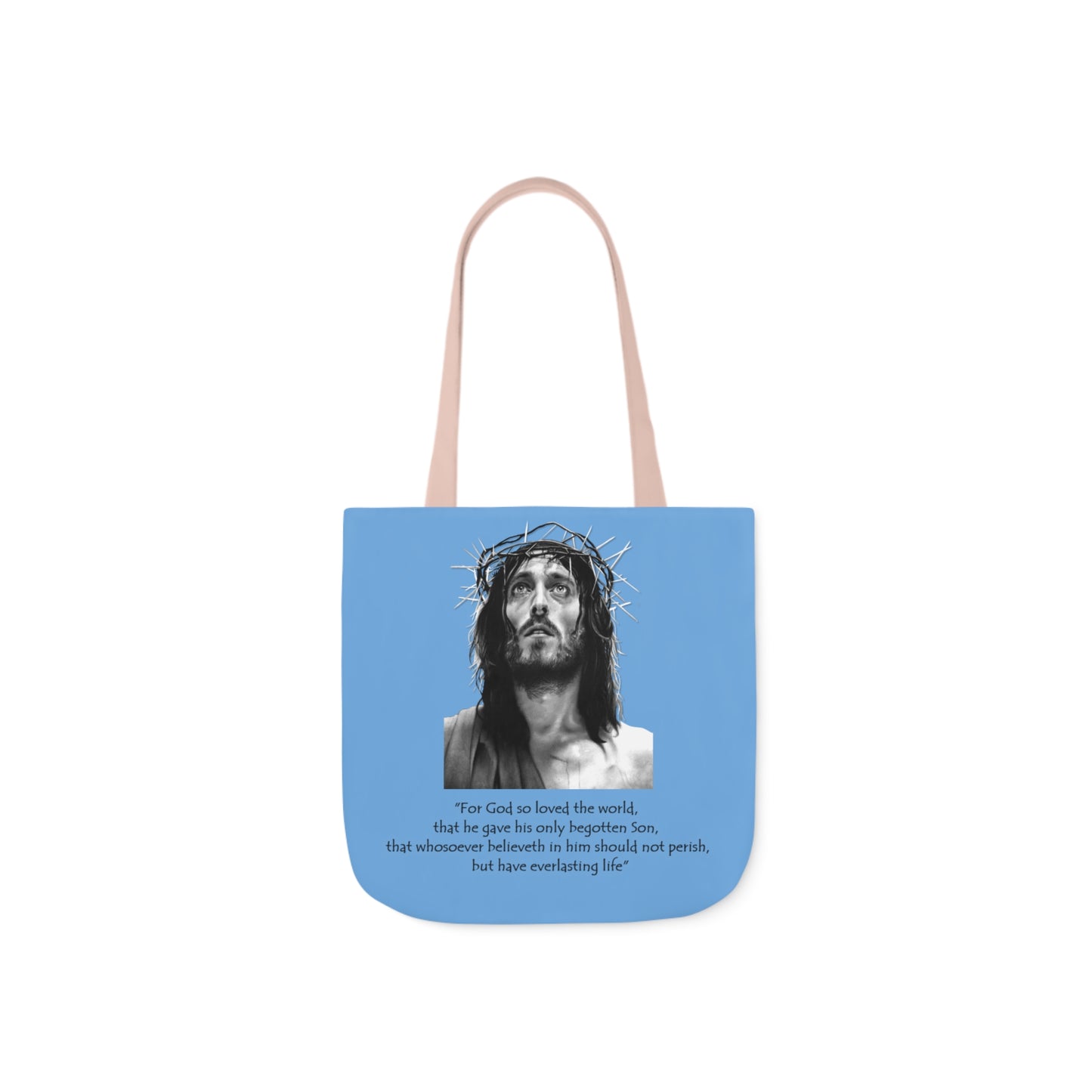 John 3:16 - Canvas Tote Bag, 5-Color Straps - Religion - Easter