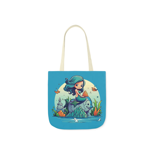 Mermaid - Canvas Tote Bag, 5-Color Straps