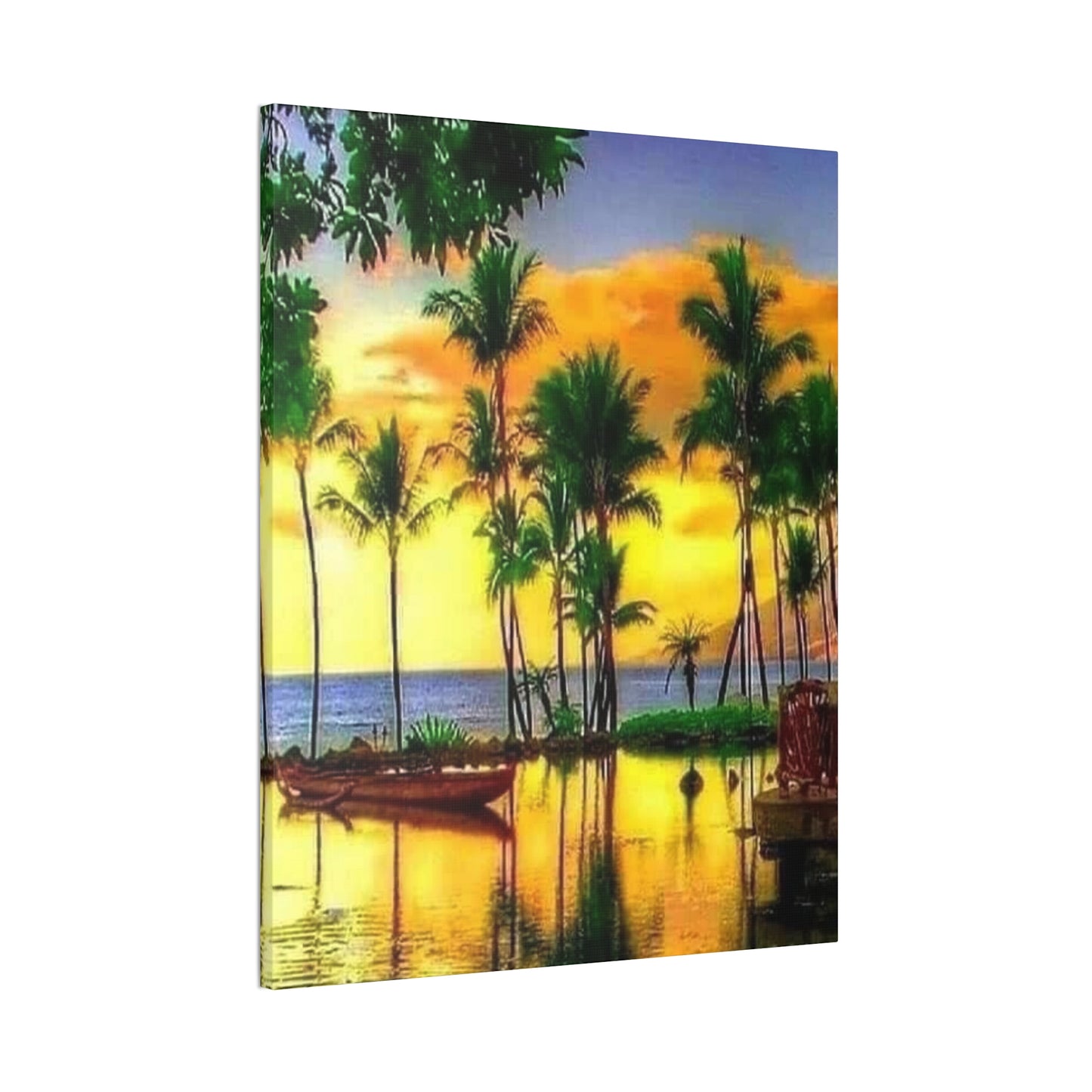 Island Lagoon - Canvas Stretched, 0.75"