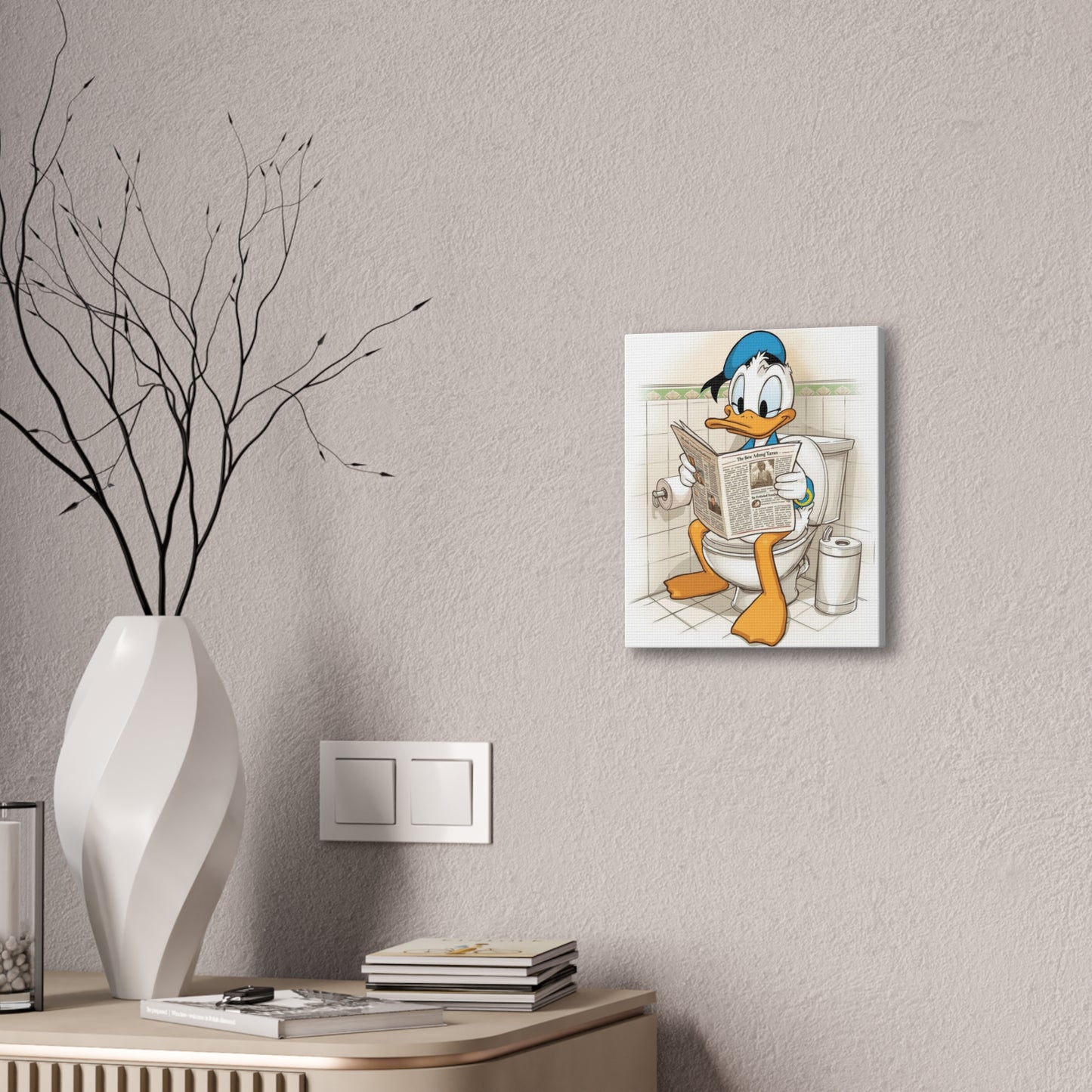 Duck in the Library - Canvas Stretched, 0.75 - Wall Art 2026 - Bathroom Humor"