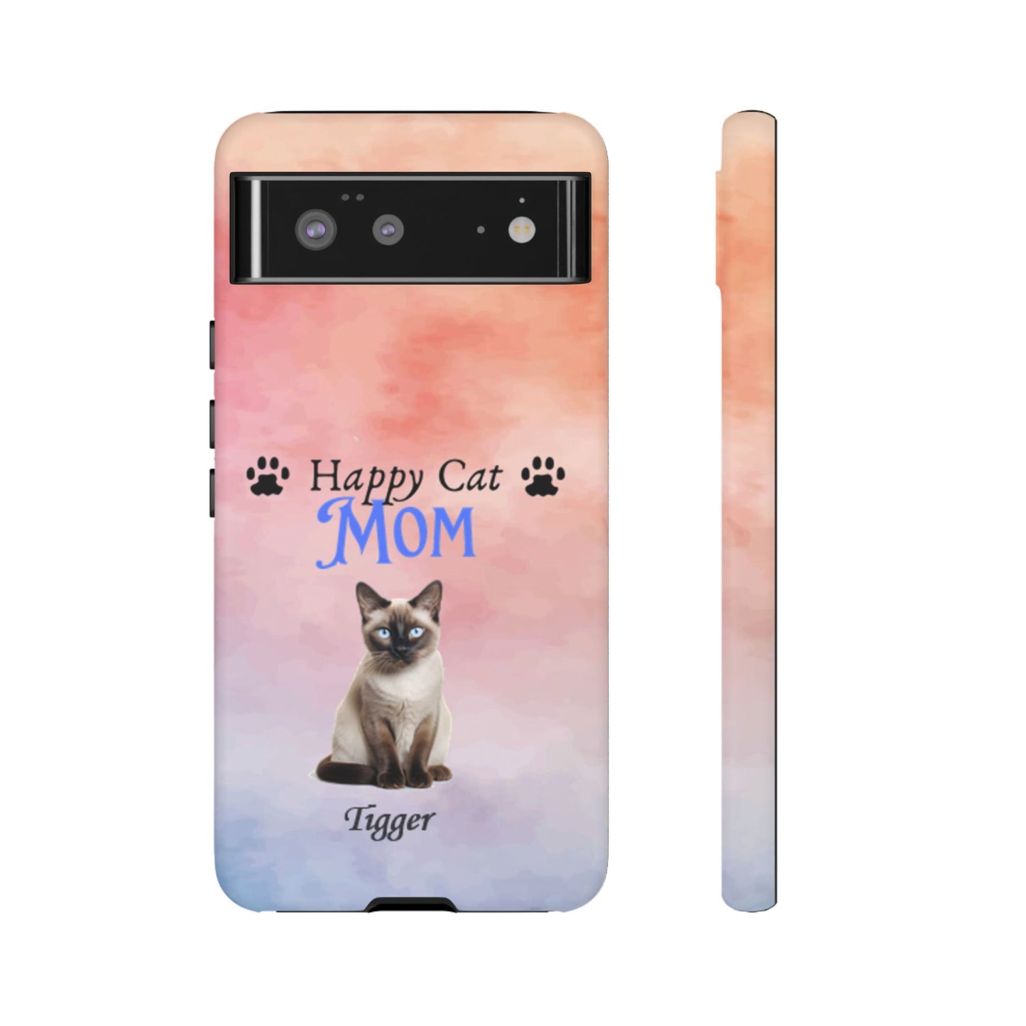 Happy Cat Mom - Personalized - Whimsical Phone Cases - Mother's Day