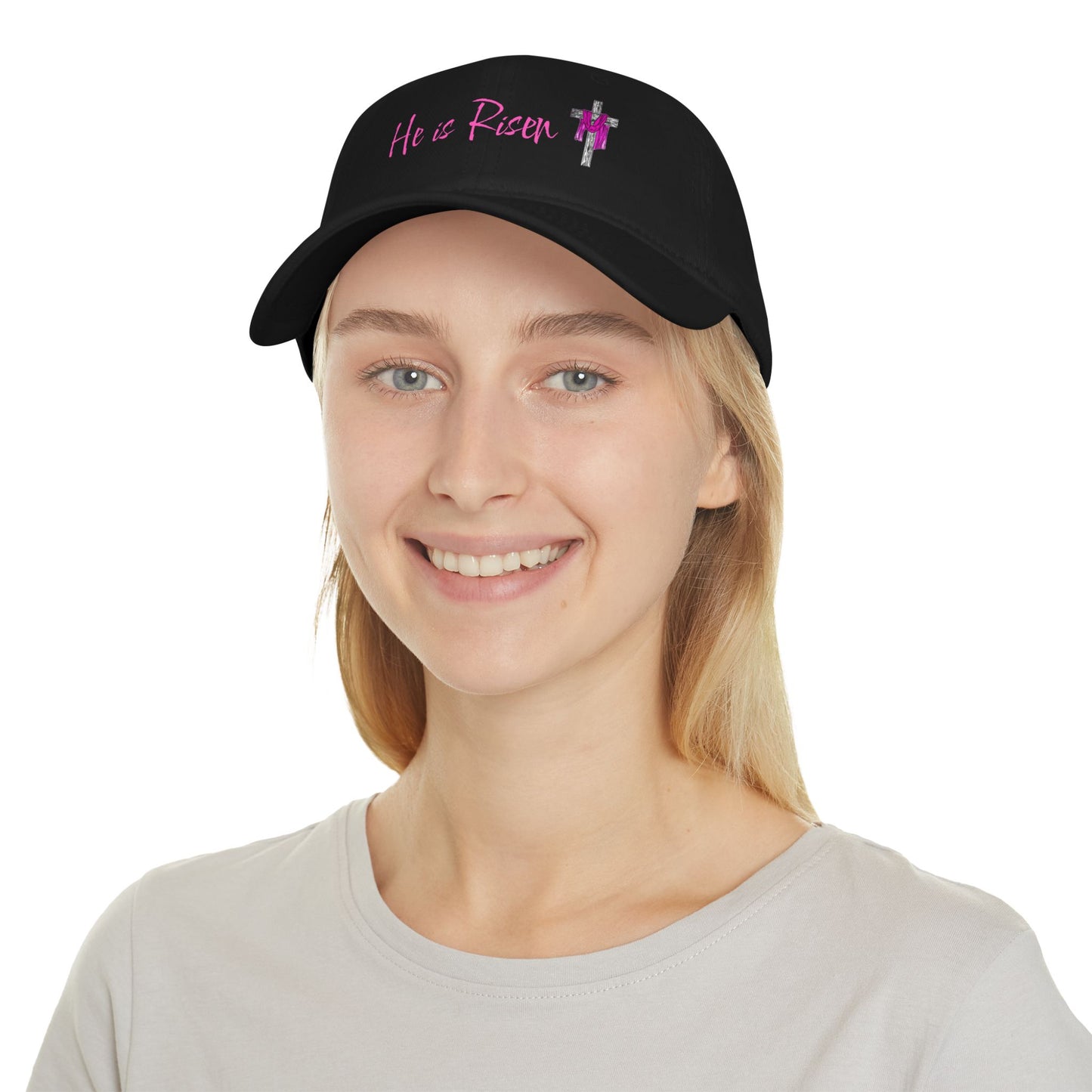 He is Risen - Pink - Low Profile Baseball Cap - Easter - Mother's Day - Father's Day - Easter 1