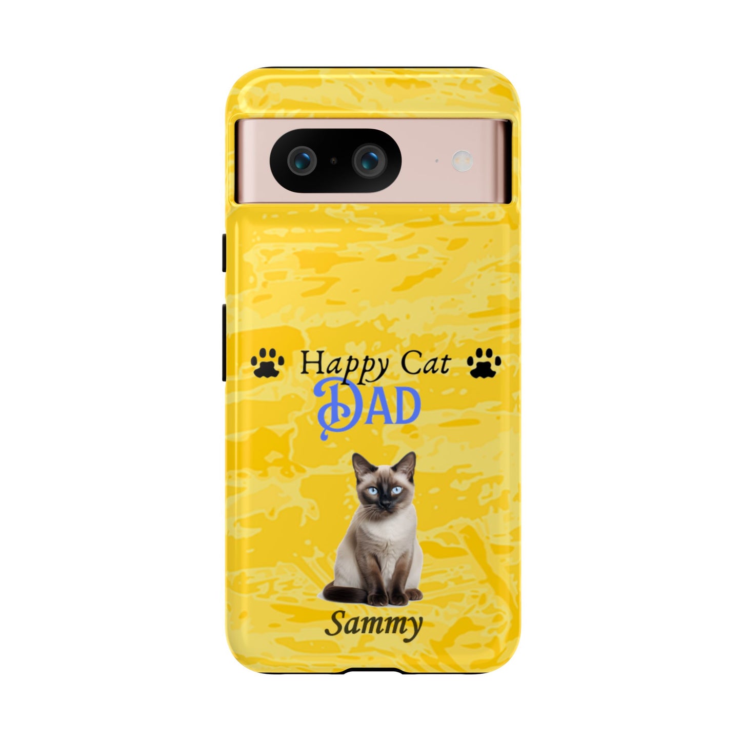 Happy Cat Dad - Personalized - Whimsical Phone Cases - Father's Day