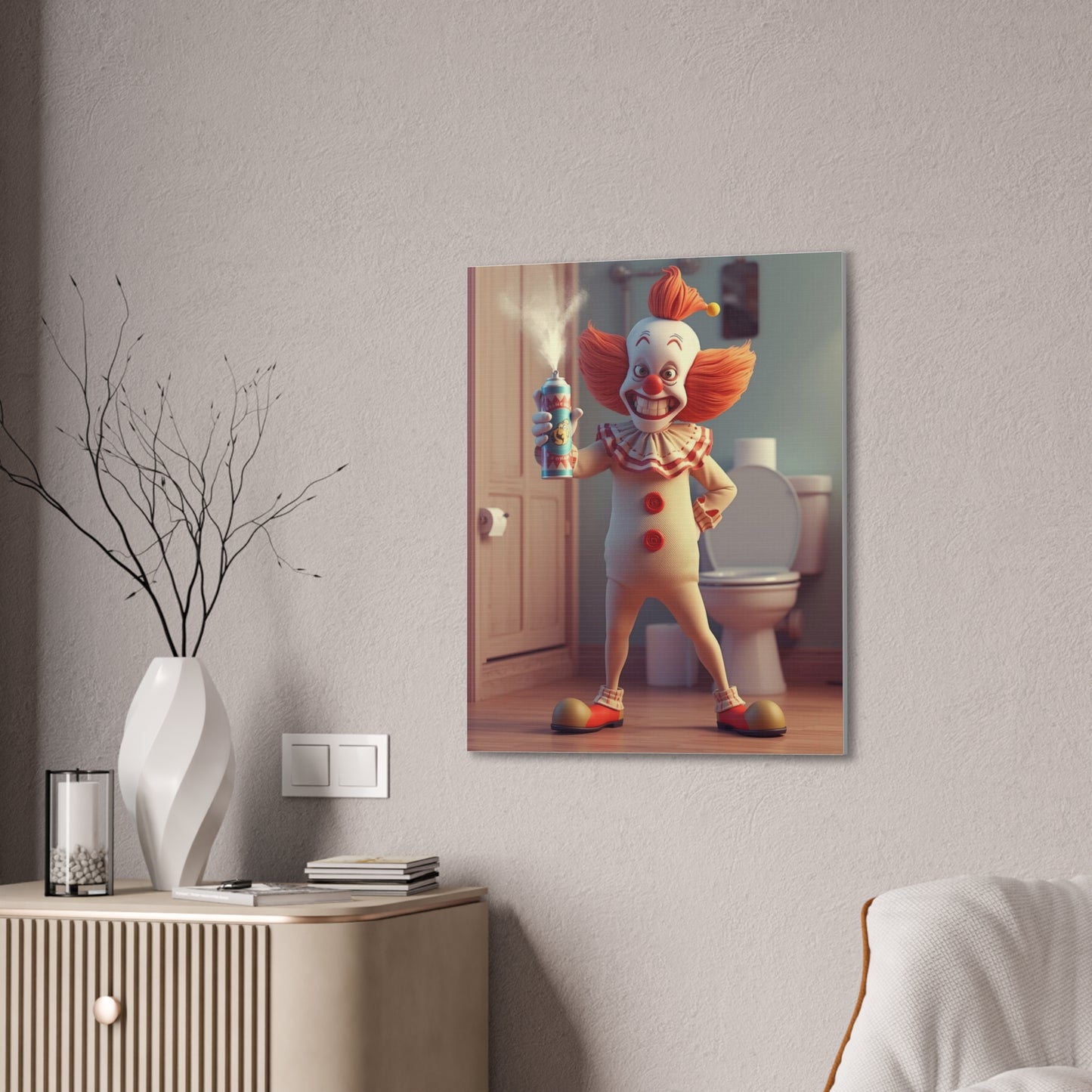 Clown - Canvas Stretched, 0.75" - Wall art 2026 - Bathroom Humor