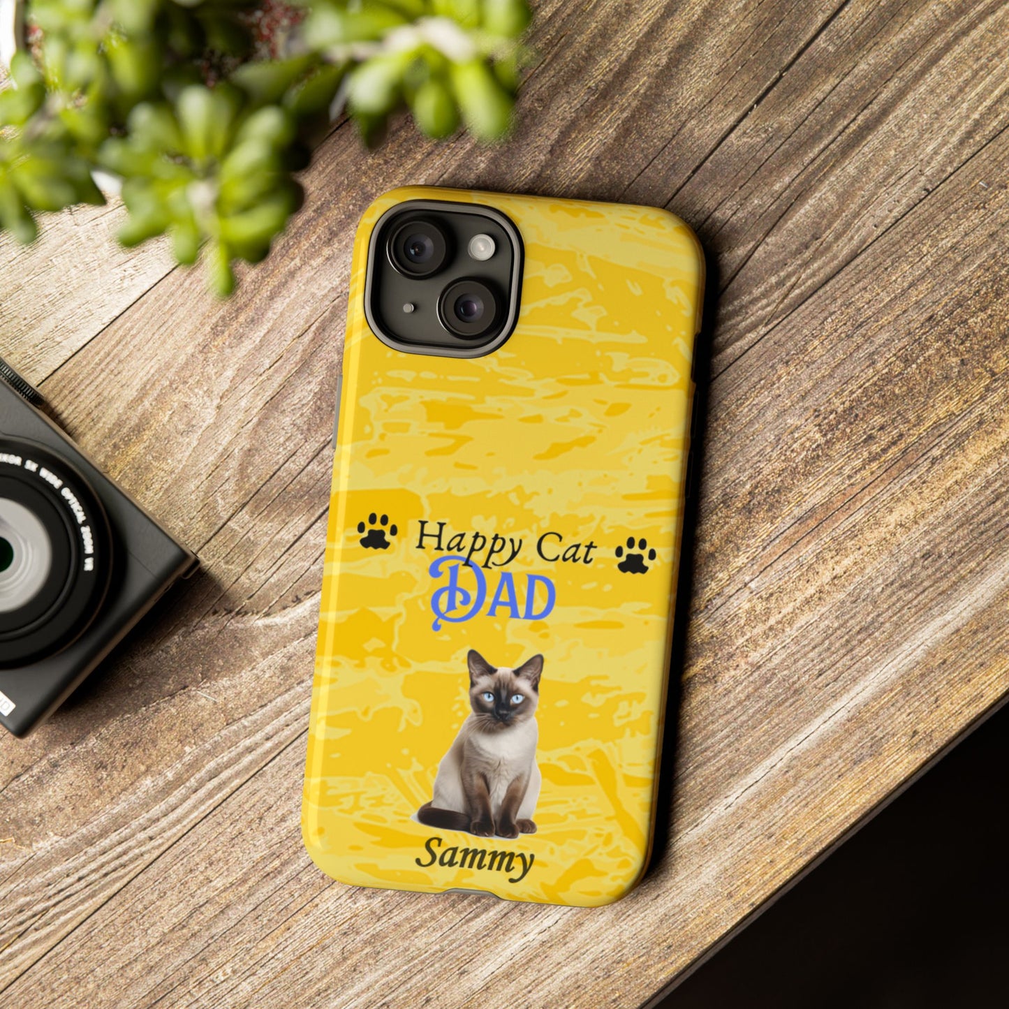 Happy Cat Dad - Personalized - Whimsical Phone Cases - Father's Day