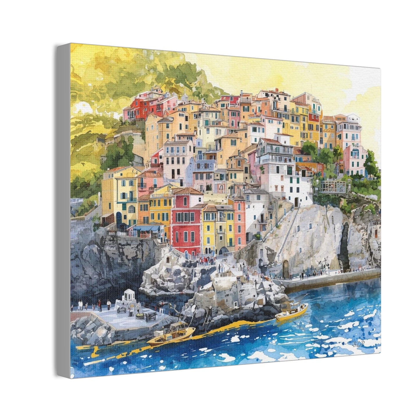 Italian Coastal City - Canvas Stretched, 0.75" - Wall Art 2026 - Scenes