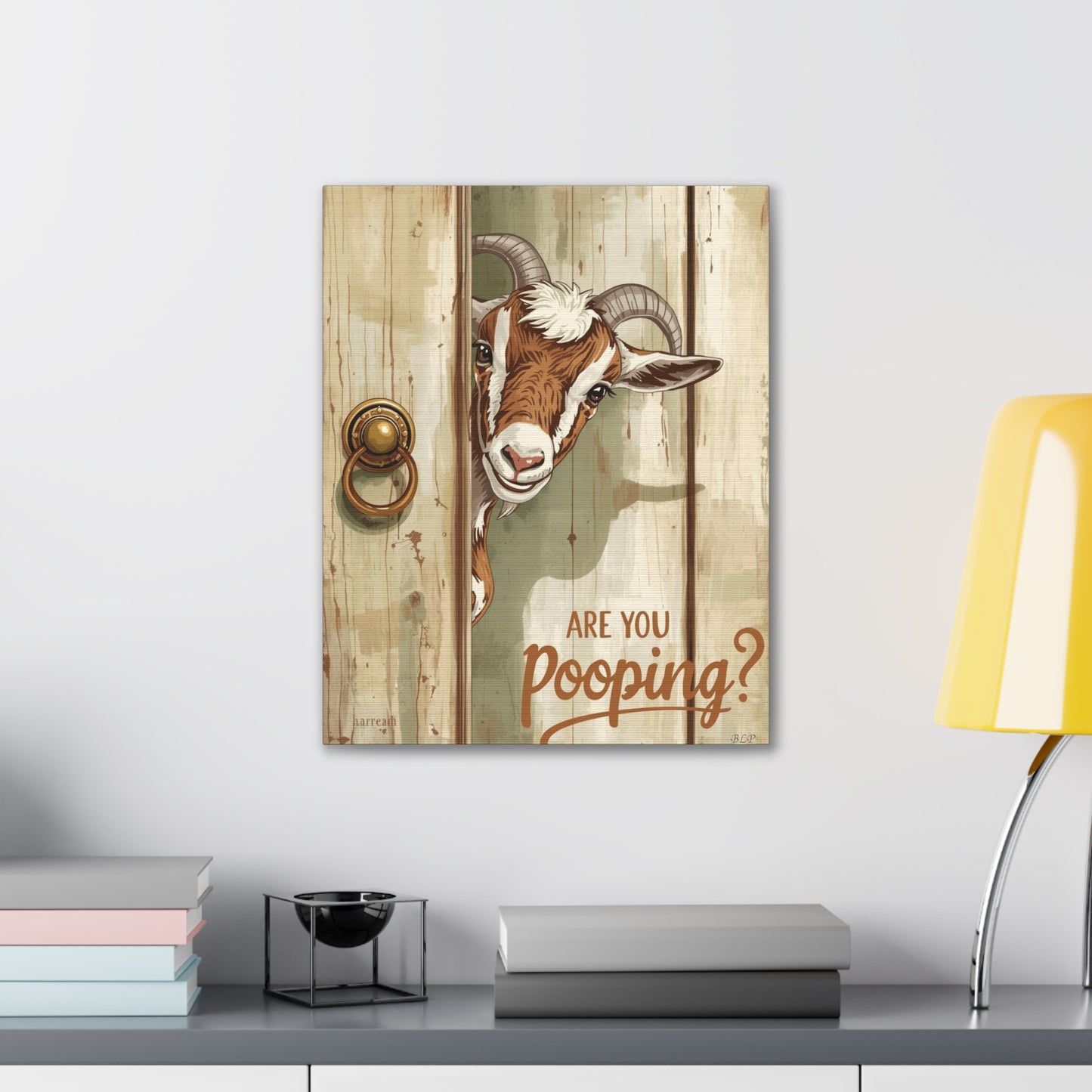 Are You Pooping - Canvas Stretched, 0.75" - 2026 Wall Art - Bathroom Humor