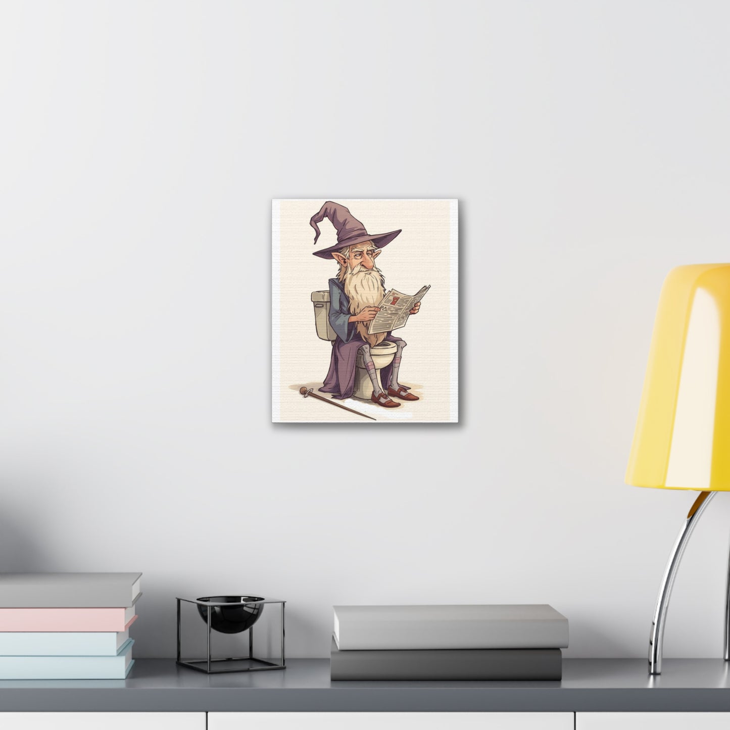 Wizard on the John - Canvas Stretched, 0.75" - Wall Art 2026 - Bathroom Humor