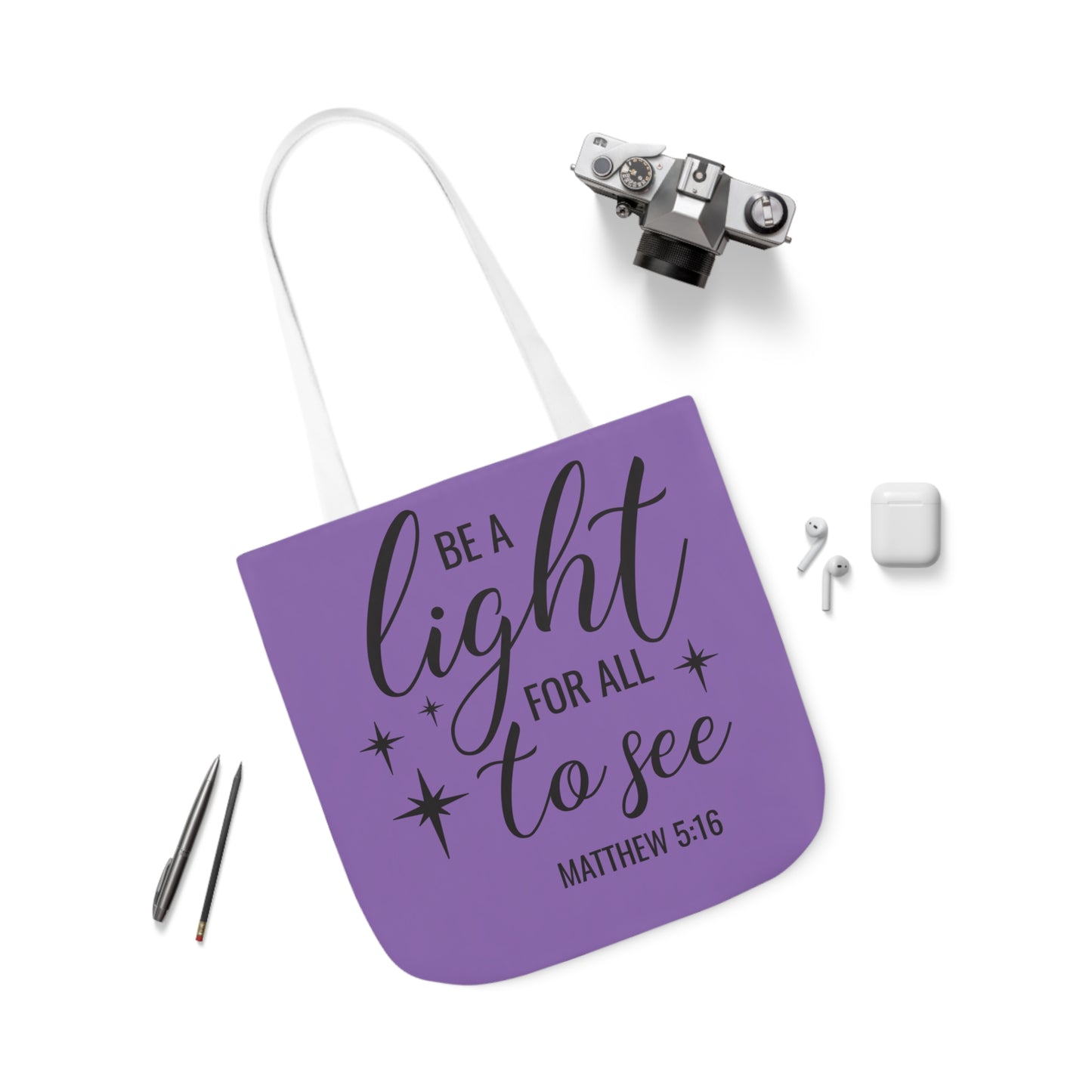 Be a light - Canvas Tote Bag, 5-Color Straps - Religion