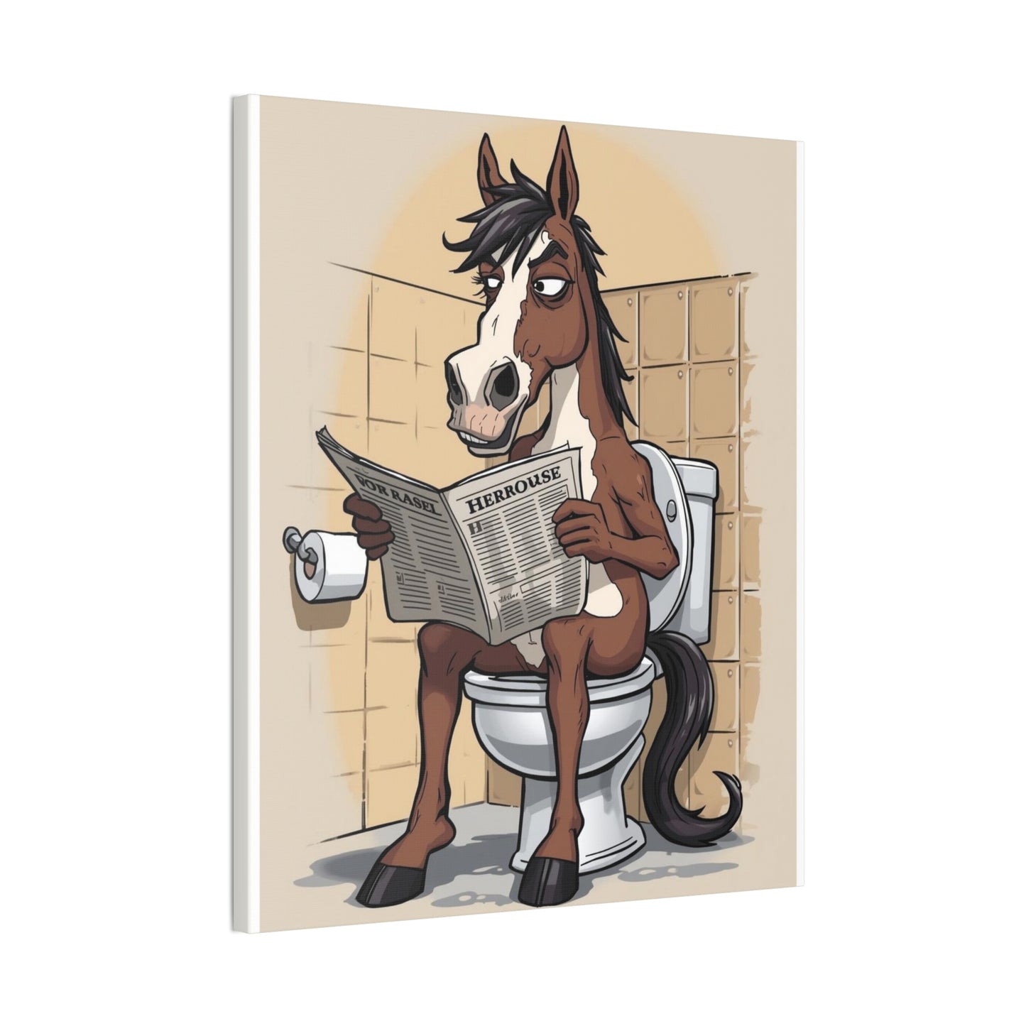 Horse on the can - Canvas Stretched, 0.75" - Wall Art 2026 - Bathroom Humor