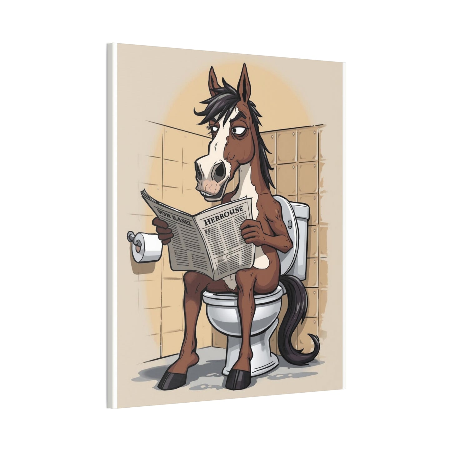 Horse on the can - Canvas Stretched, 0.75" - Wall Art 2026 - Bathroom Humor