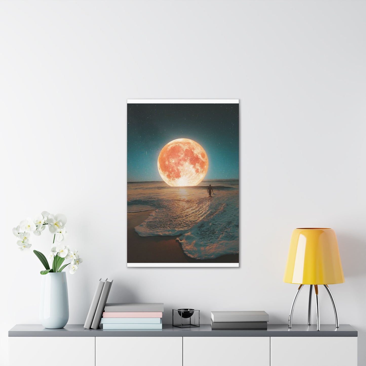 Moon on the water - Canvas Stretched, 0.75"