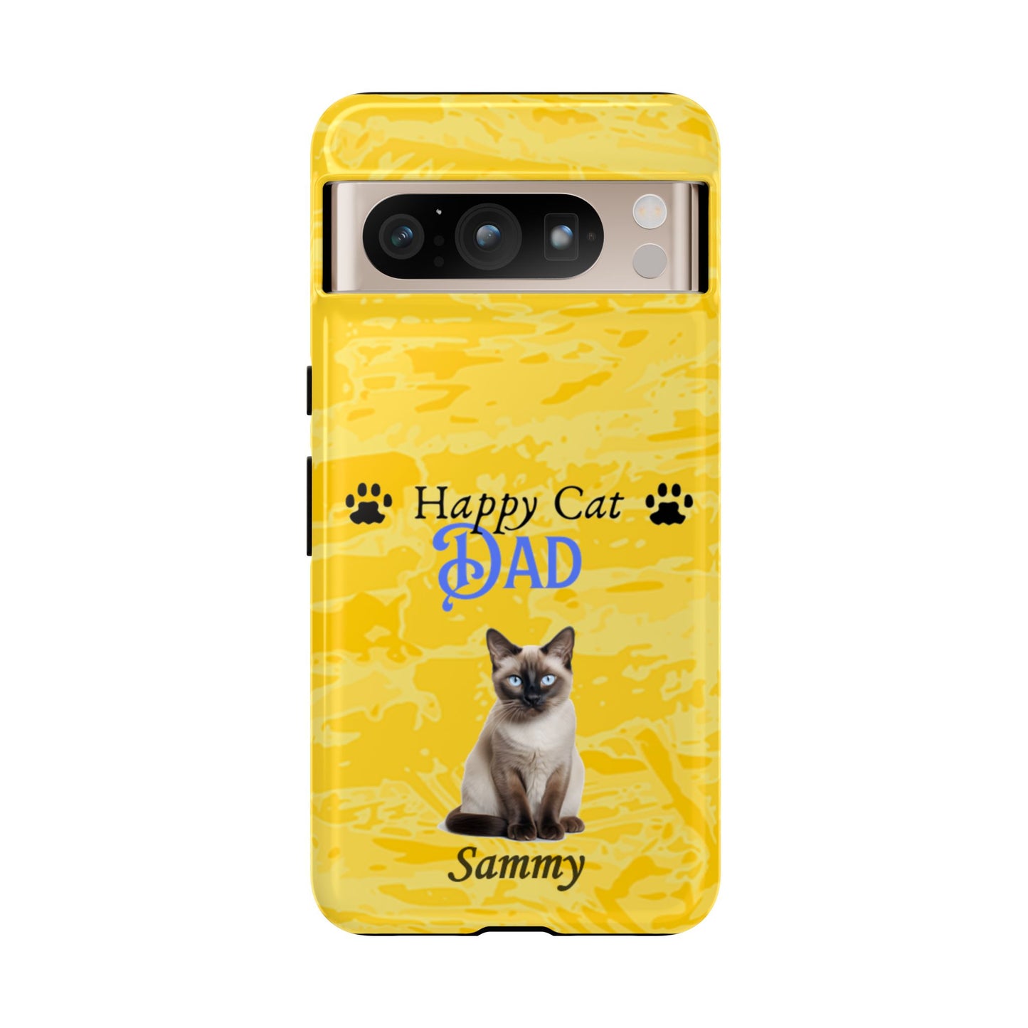 Happy Cat Dad - Personalized - Whimsical Phone Cases - Father's Day