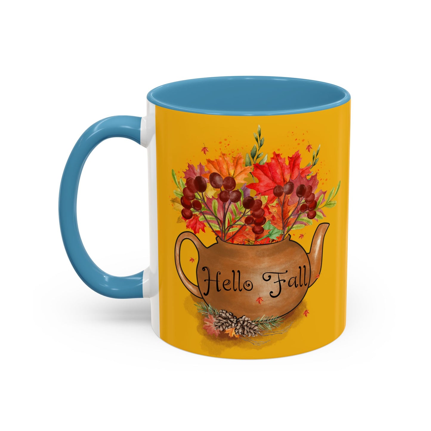 Hello Fall - Accent Coffee Mug (11, 15oz)