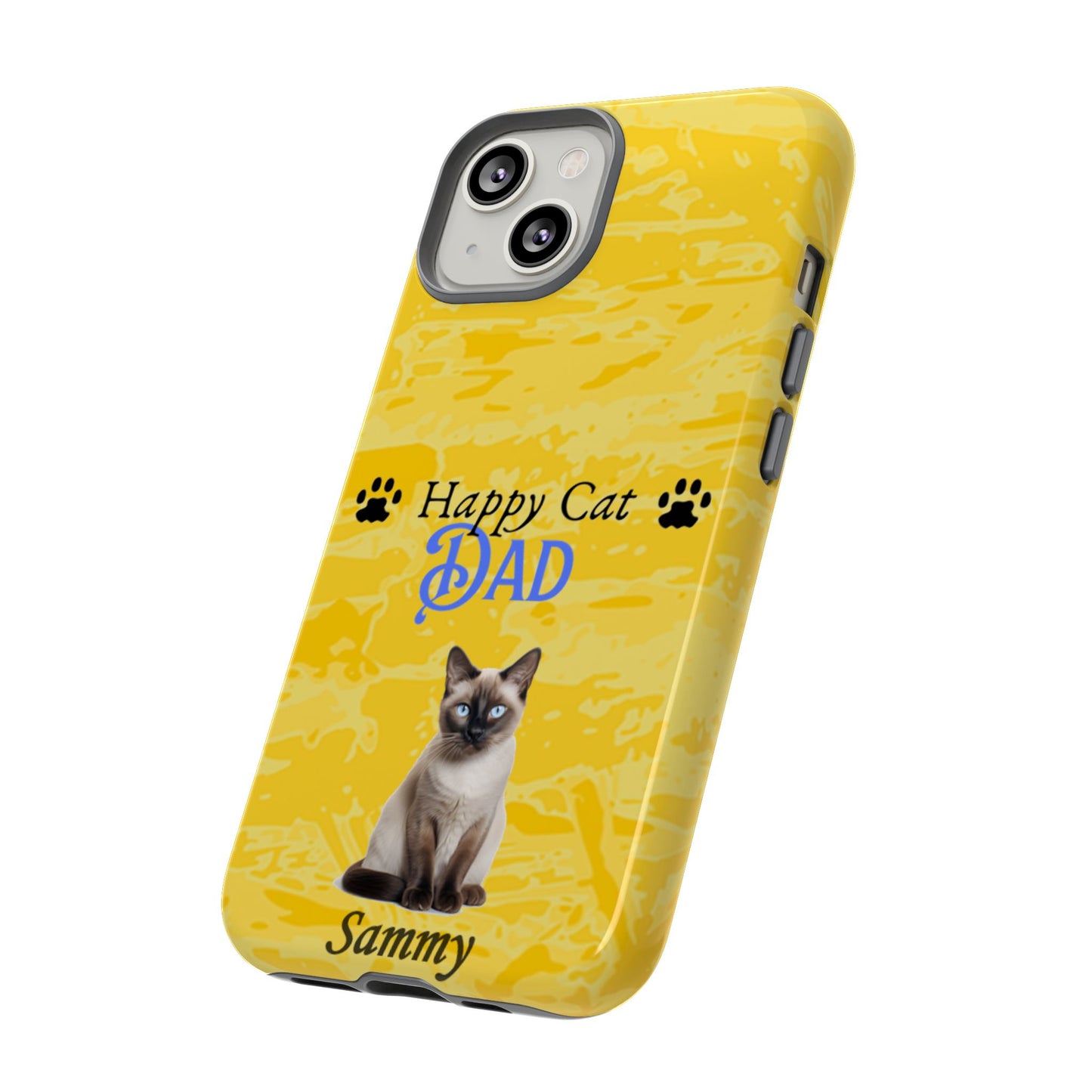 Happy Cat Dad - Personalized - Whimsical Phone Cases - Father's Day