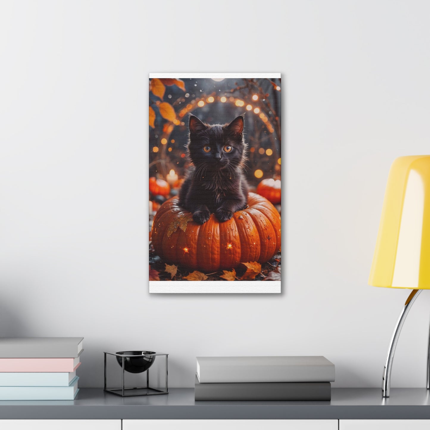 Kitty in Pumkin - Canvas Stretched, 0.75" - Halloween