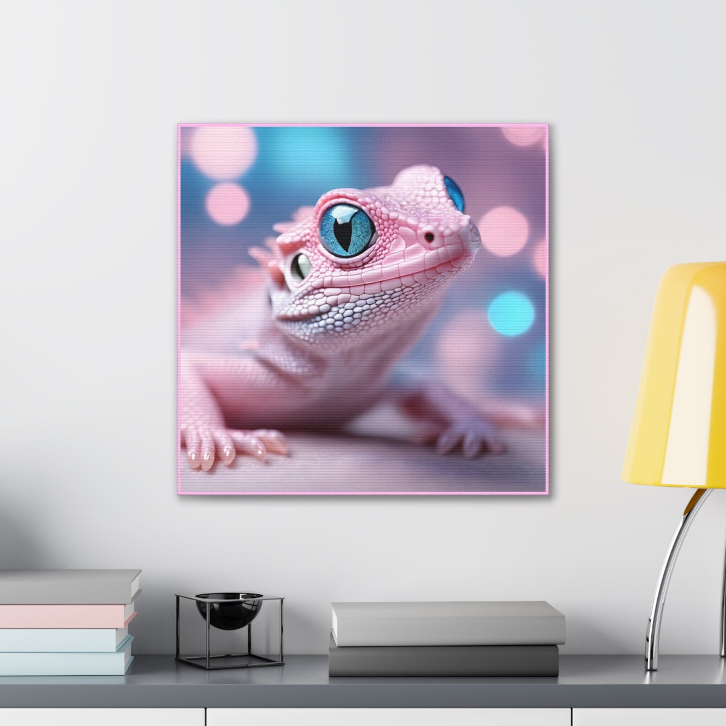 Pink Lizard - Canvas Stretched, 0.75"