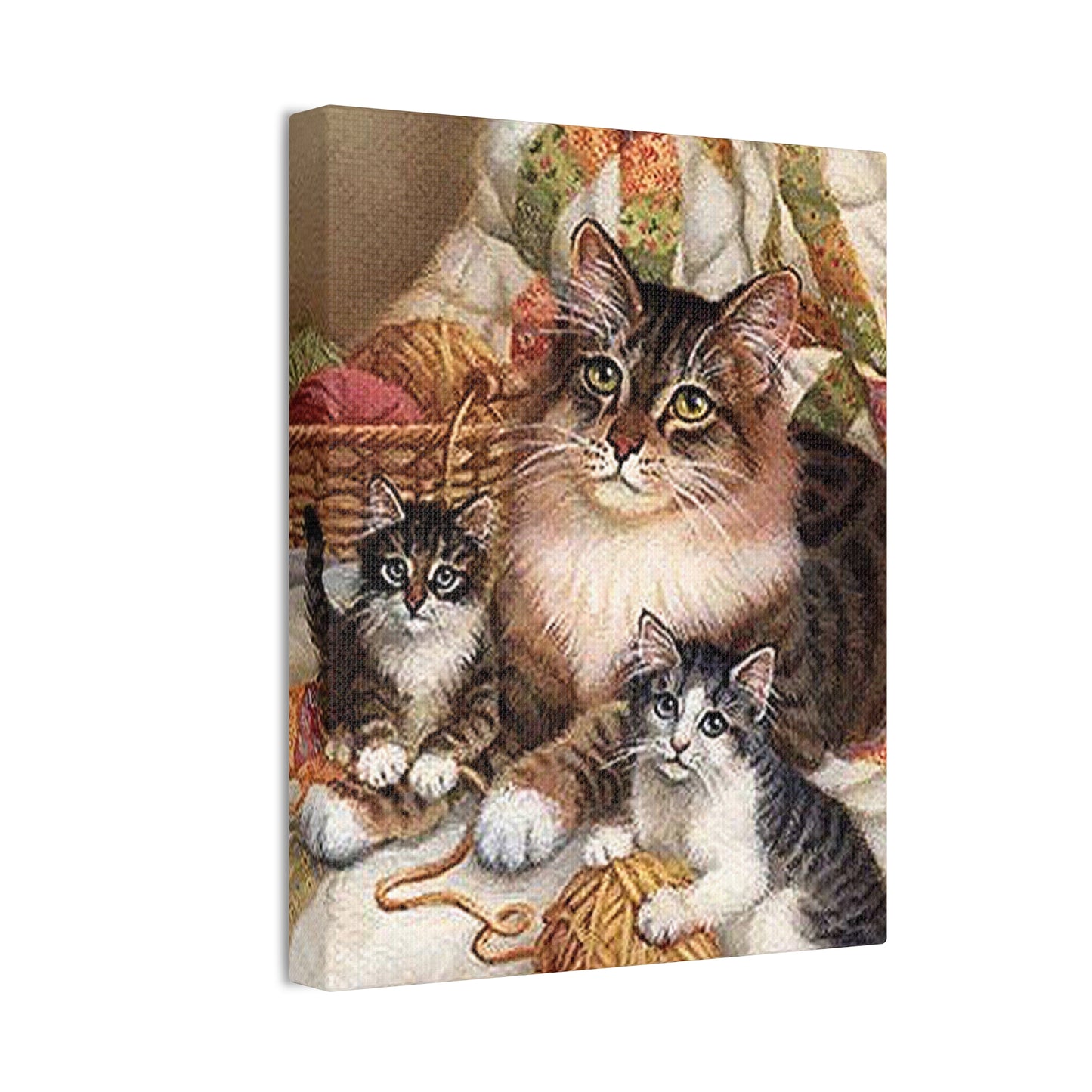 Kitty Family - Canvas Stretched, 0.75"