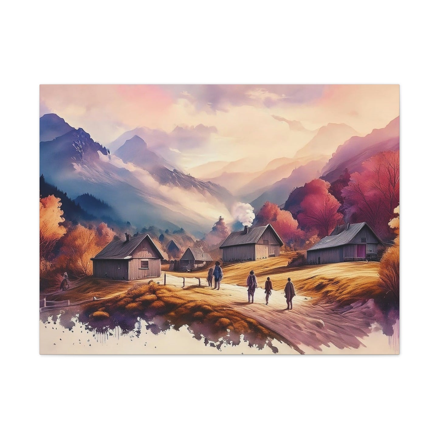 Village - Canvas Stretched, 0.75"