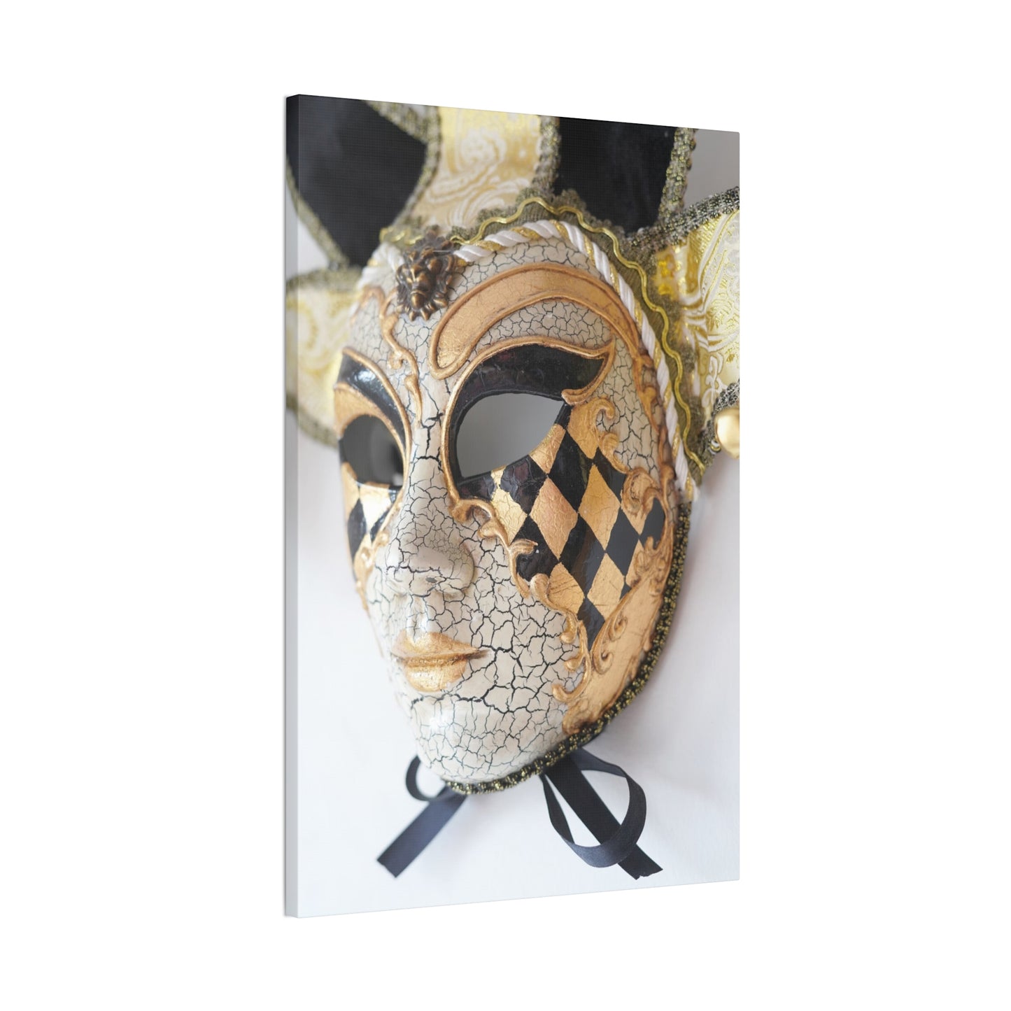 Gold and Silver Mask - Canvas Stretched, 0.75"