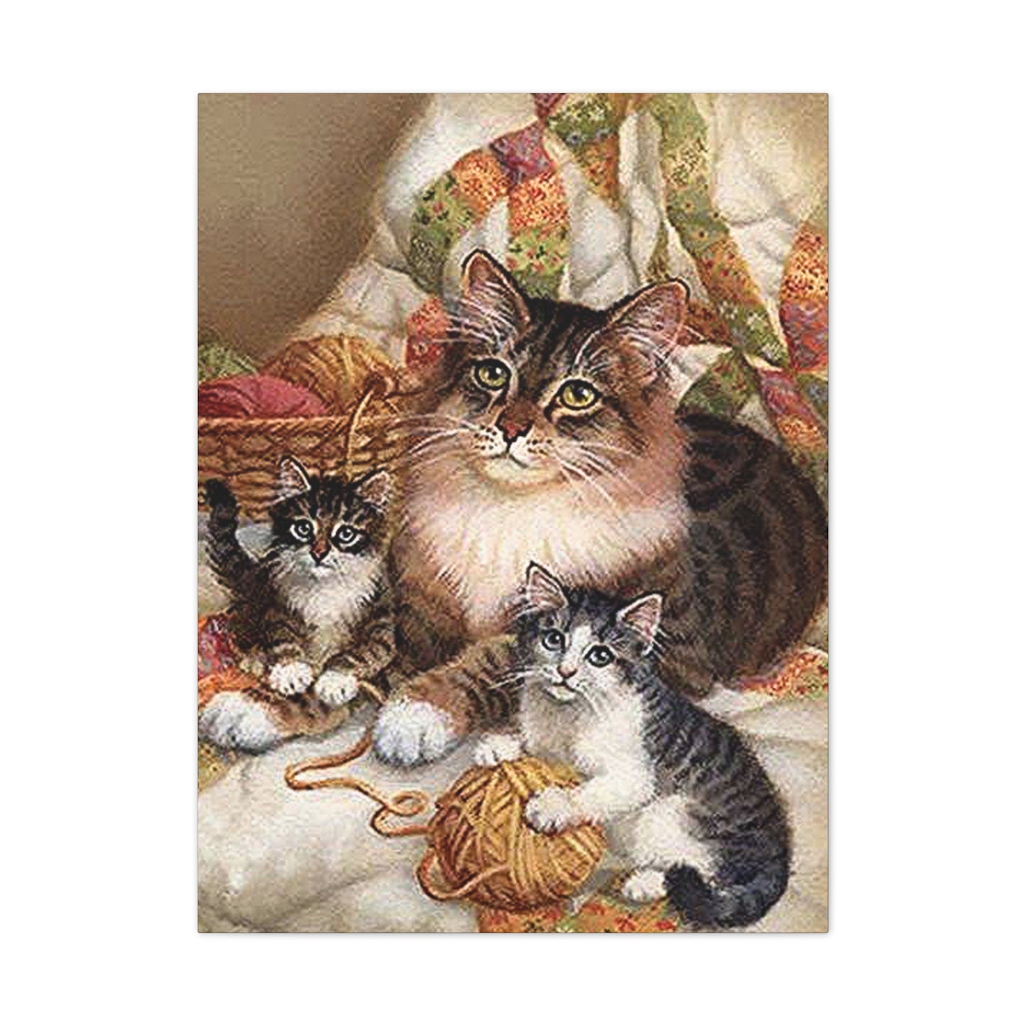 Kitty Family - Canvas Stretched, 0.75"