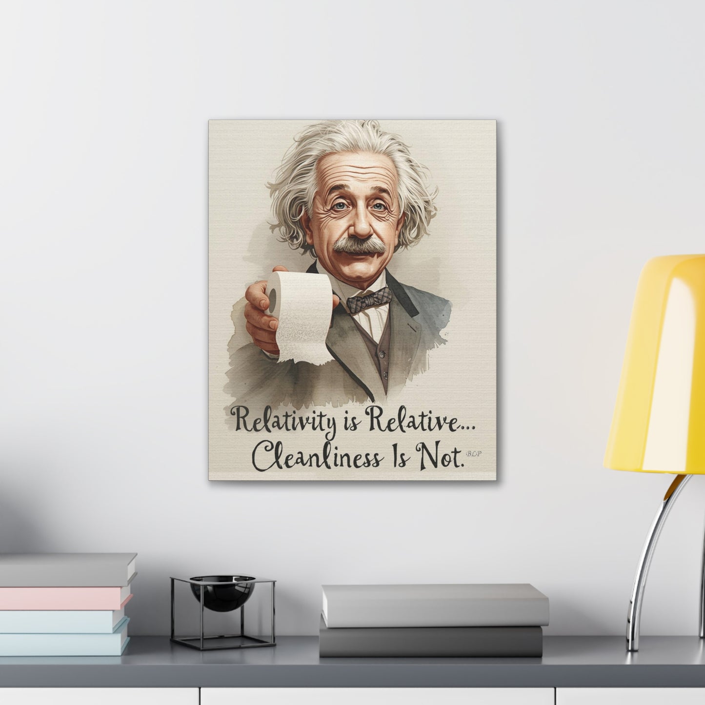 Einstein - Canvas Stretched, 0.75" - 2026 Wall Art - Bathroom Humor