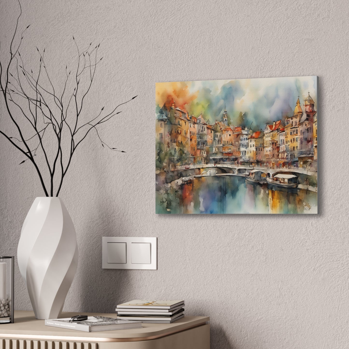 Coastal Town - Canvas Stretched, 0.75" - 2026 Wall Art - Places