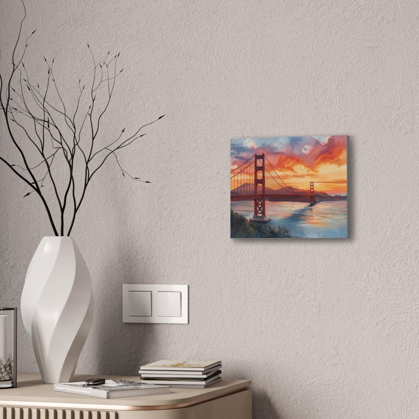 Golden Gate at Sunset = Canvas Stretched, 0.75" - Wall Art 2026 - Places
