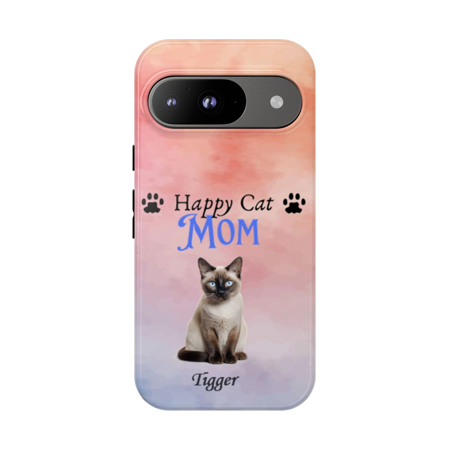 Happy Cat Mom - Personalized - Whimsical Phone Cases - Mother's Day