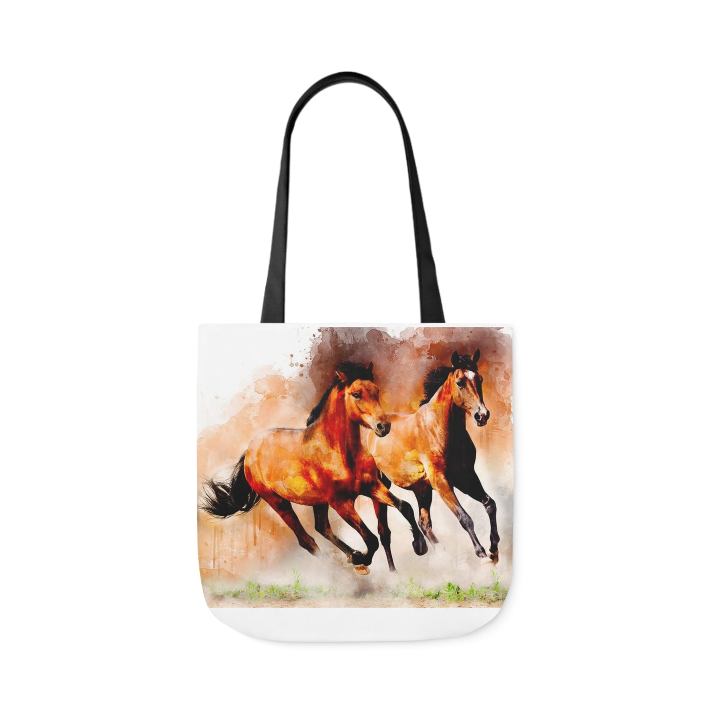 Horses - Canvas Tote Bag, 5-Color Straps