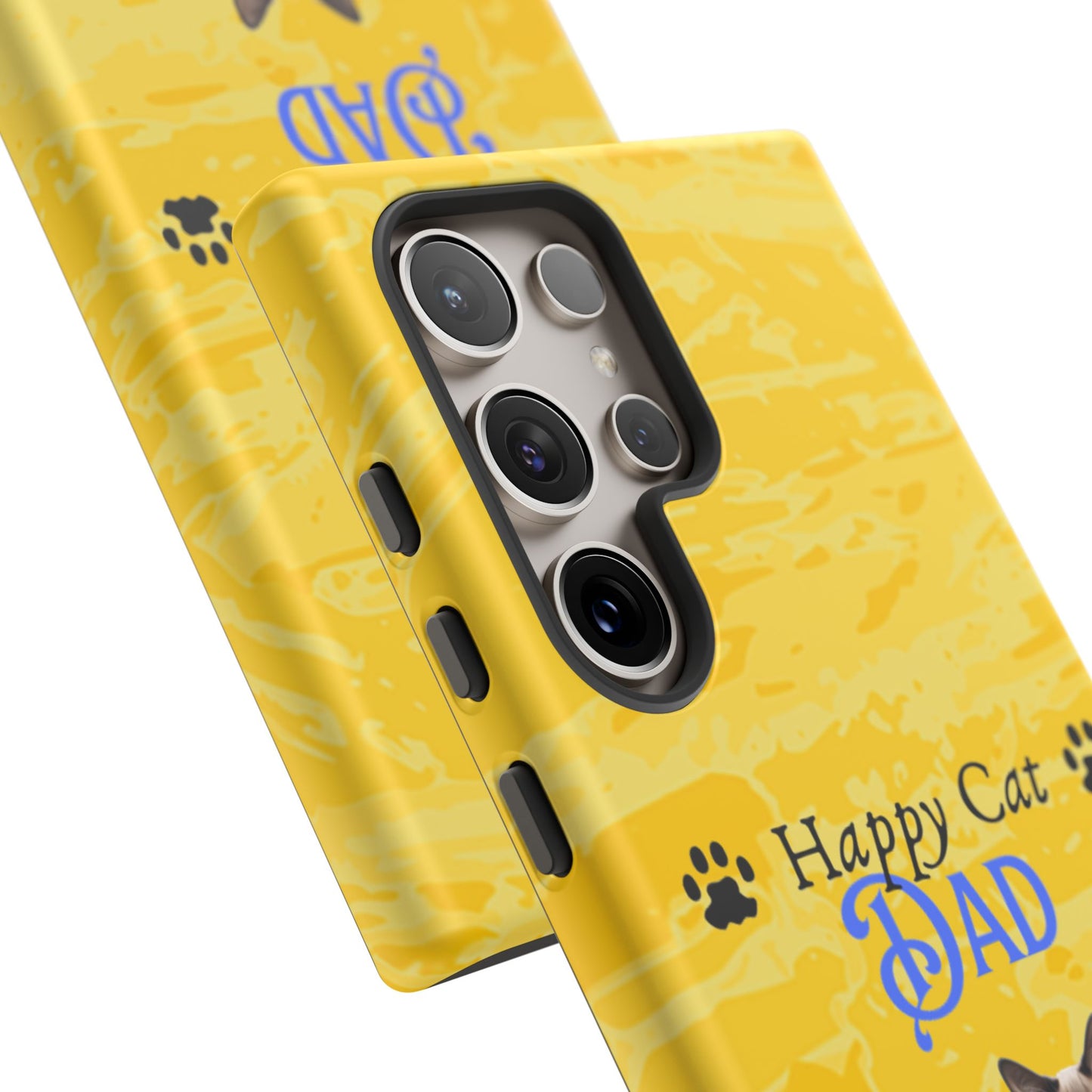 Happy Cat Dad - Personalized - Whimsical Phone Cases - Father's Day