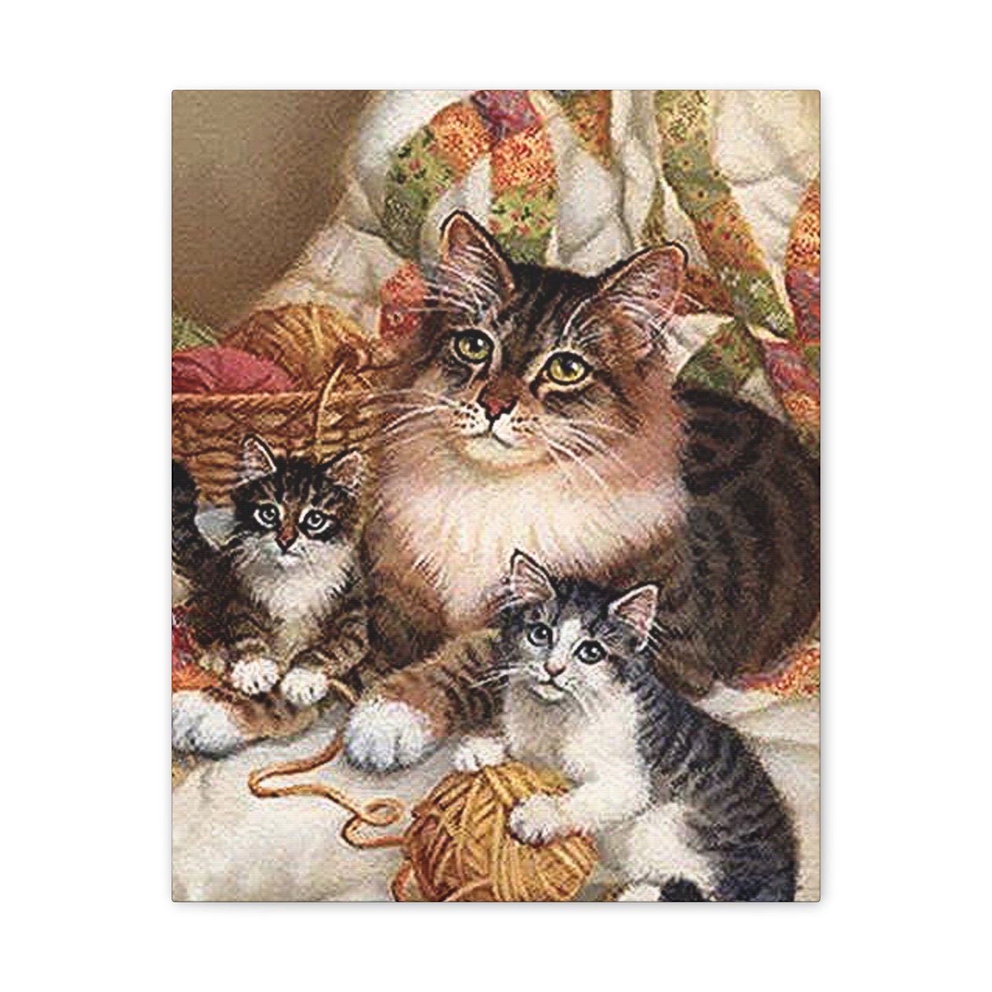 Kitty Family - Canvas Stretched, 0.75"