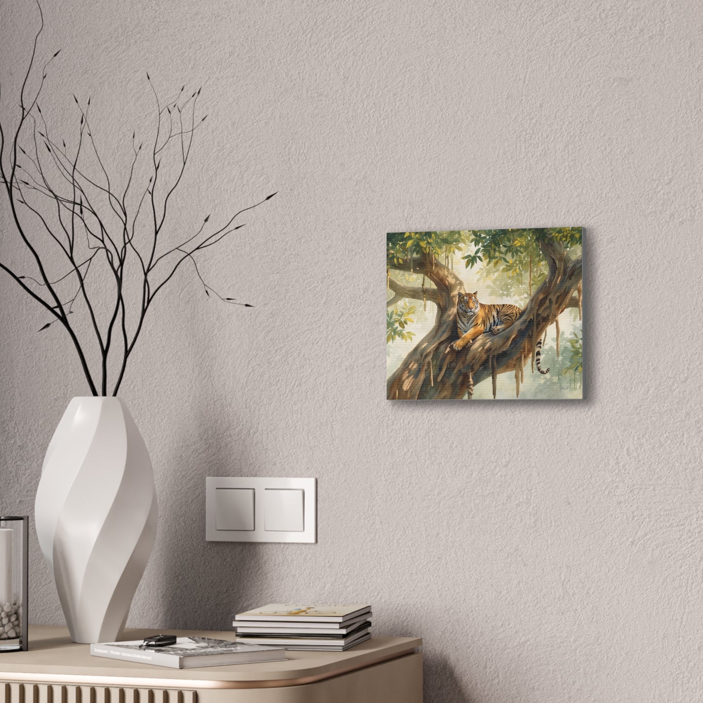 Lounging tiger - Canvas Stretched, 0.75" - 2026 Wall Art - Animals