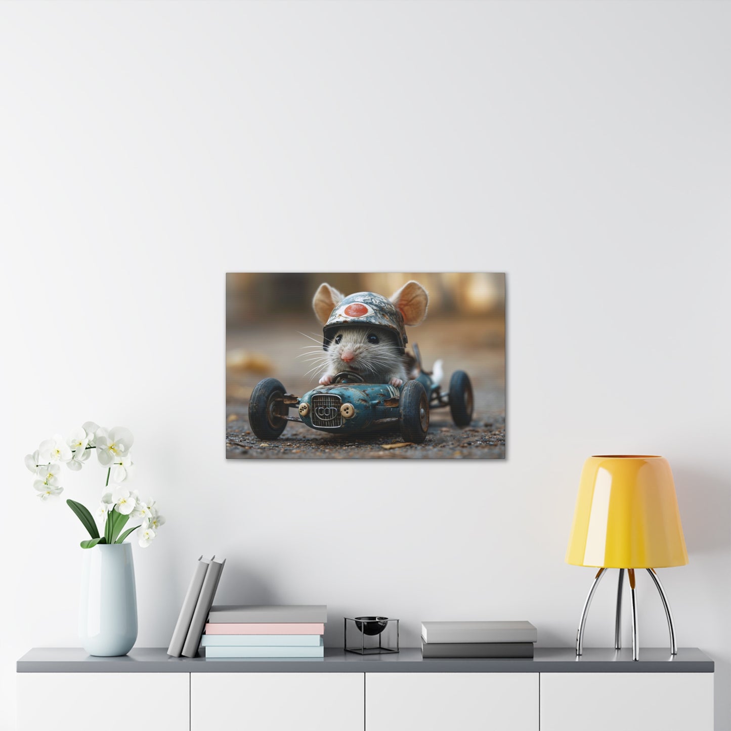 Mouse Racer - Canvas Stretched, 0.75"