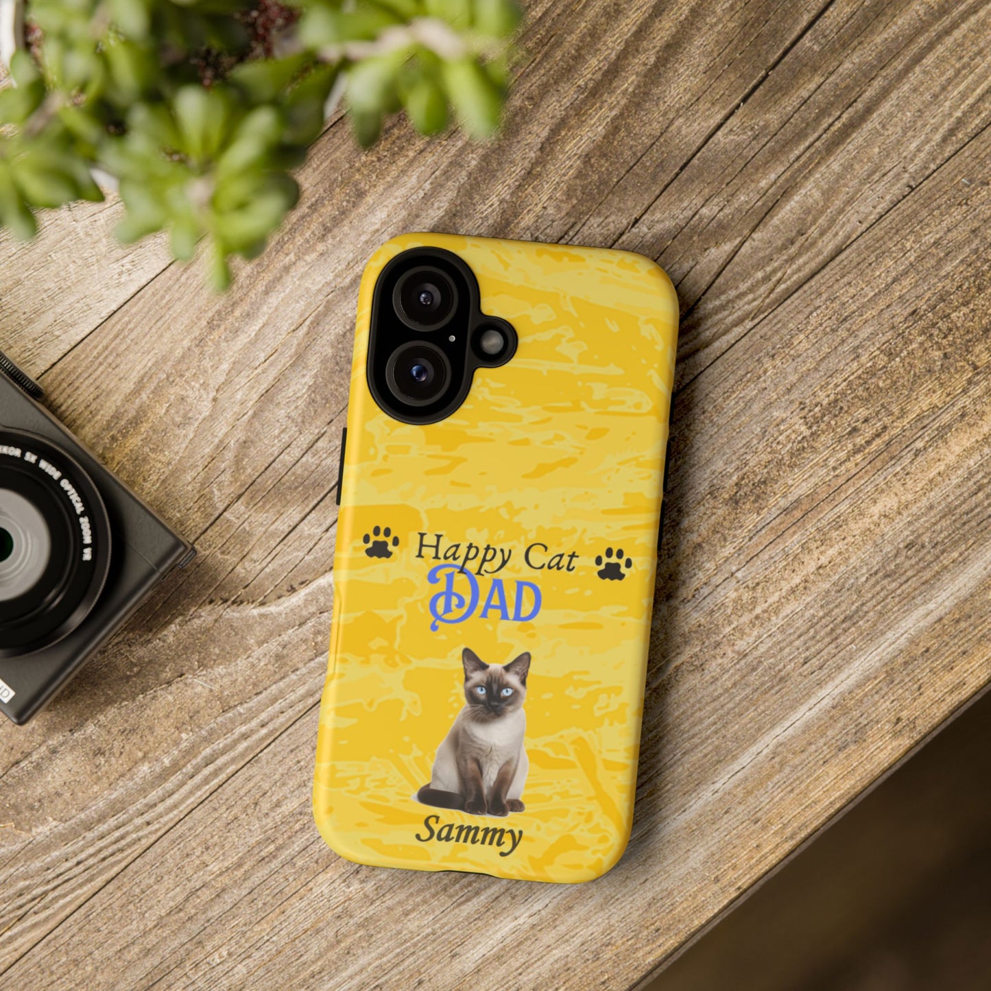 Happy Cat Dad - Personalized - Whimsical Phone Cases - Father's Day