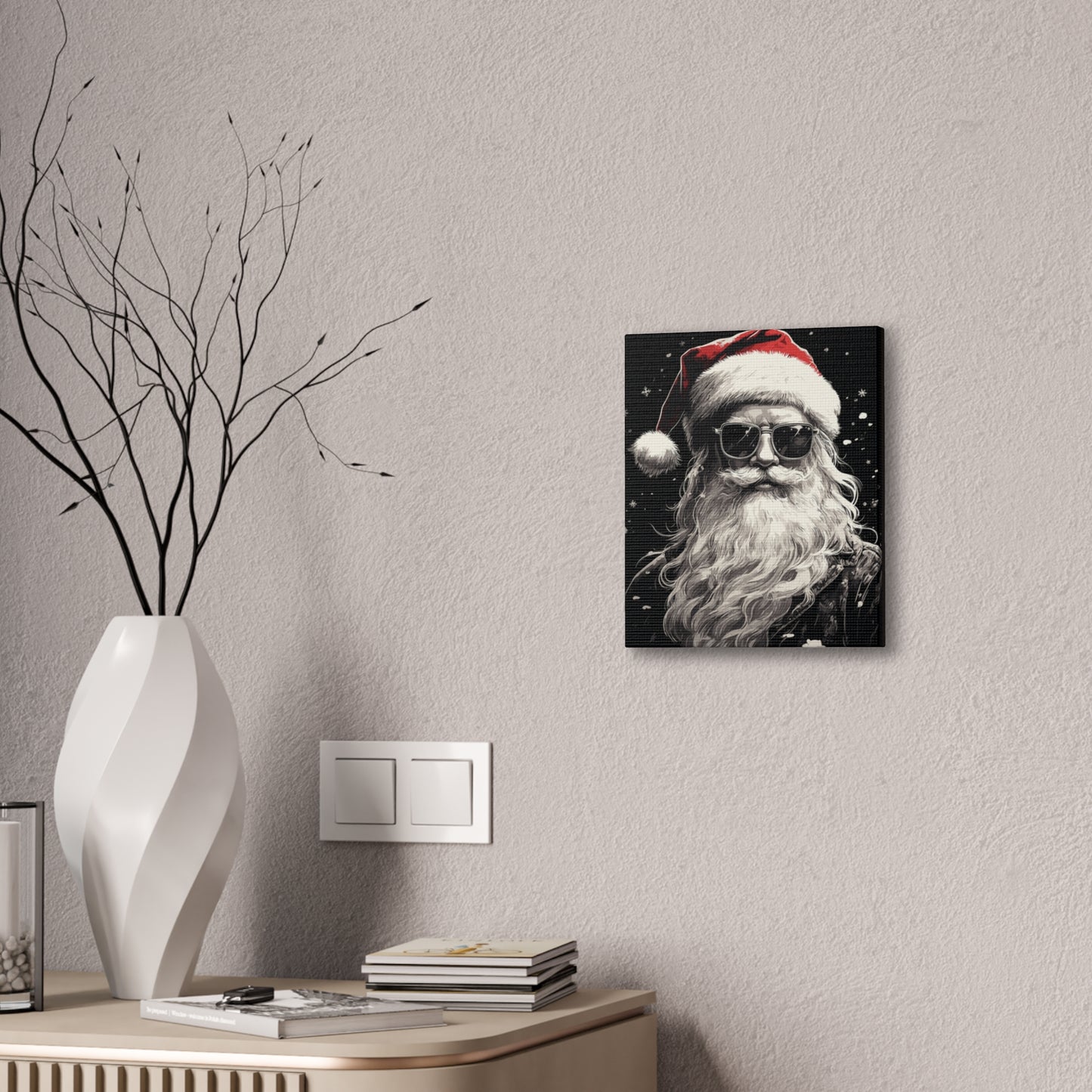 Hip Santa - Canvas Stretched, 0.75" - Christmas