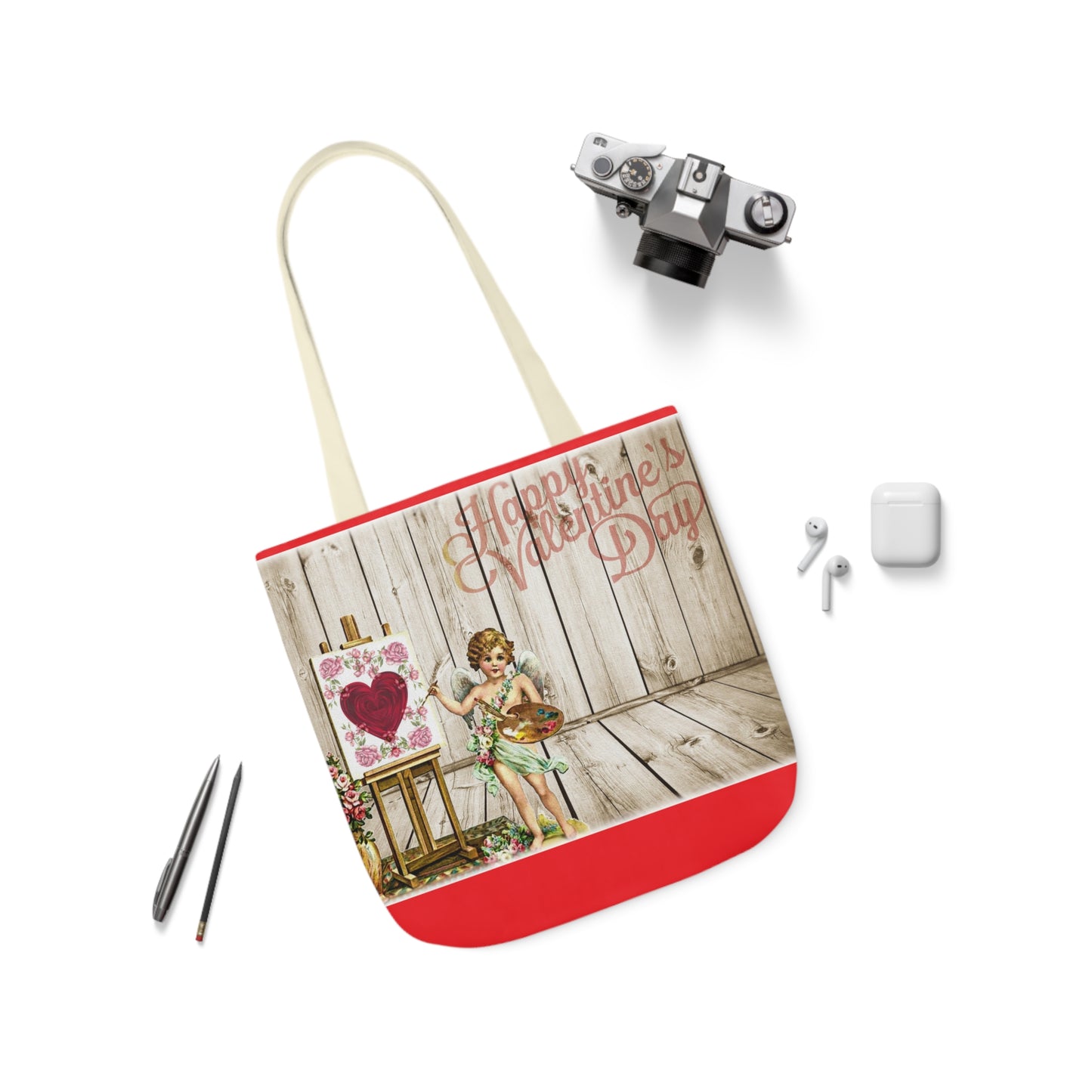 Valentines - Canvas Tote Bag, 5-Color Straps