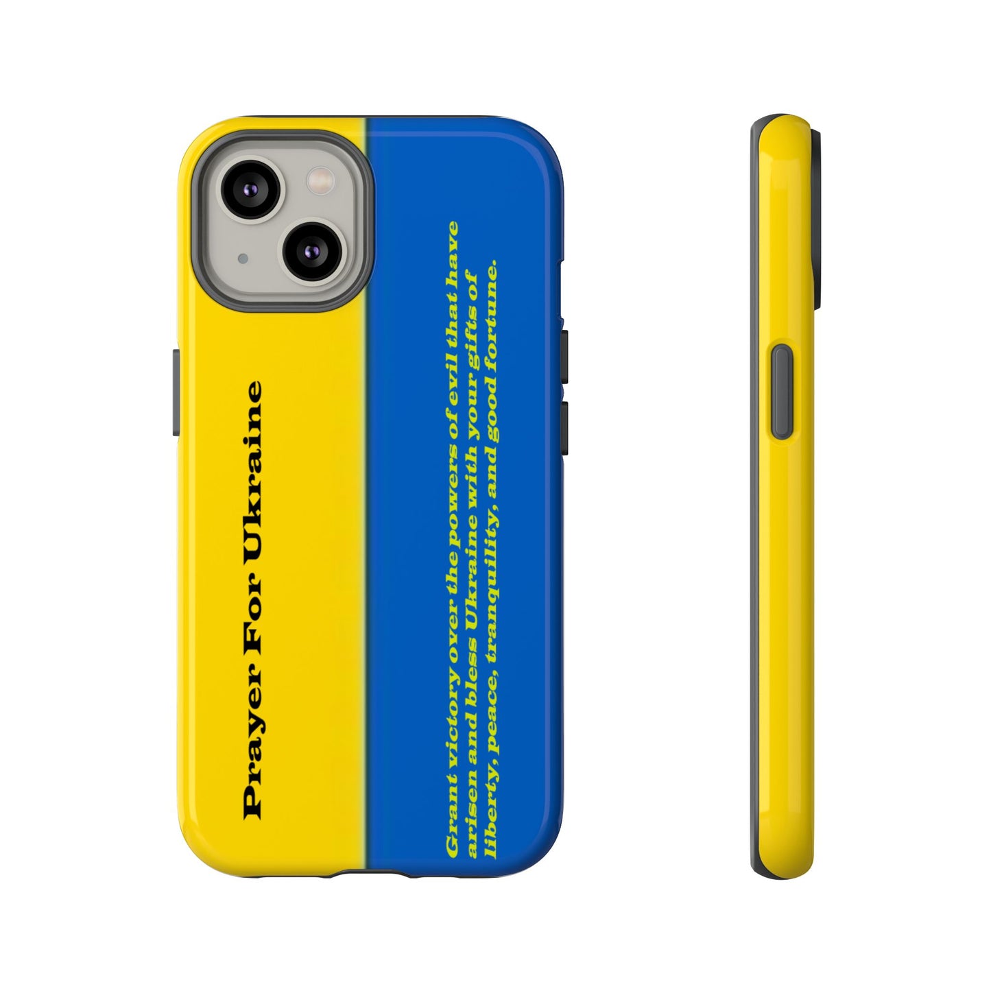 Flag of Ukraine with Prayer - Flag Phone Cases