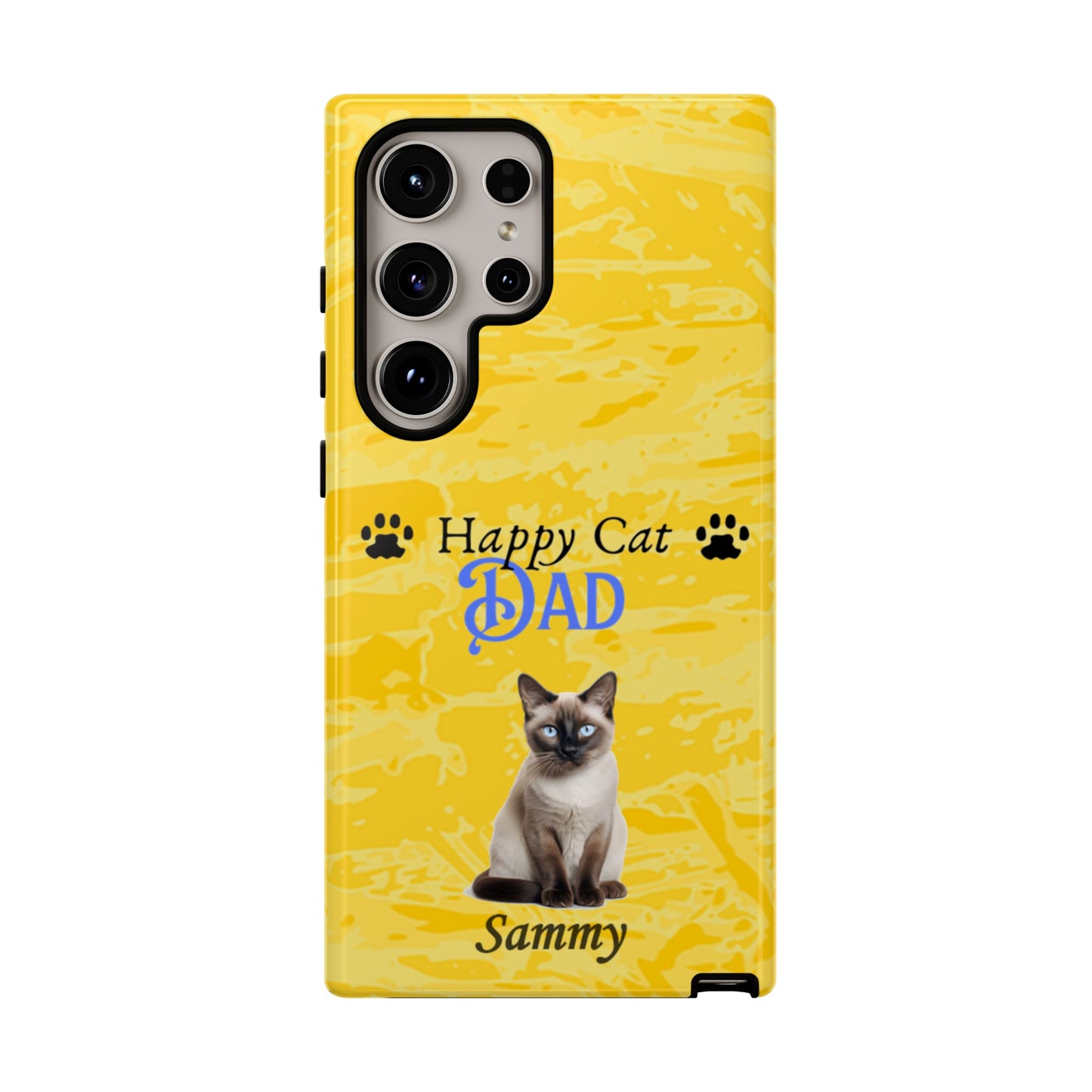 Happy Cat Dad - Personalized - Whimsical Phone Cases - Father's Day