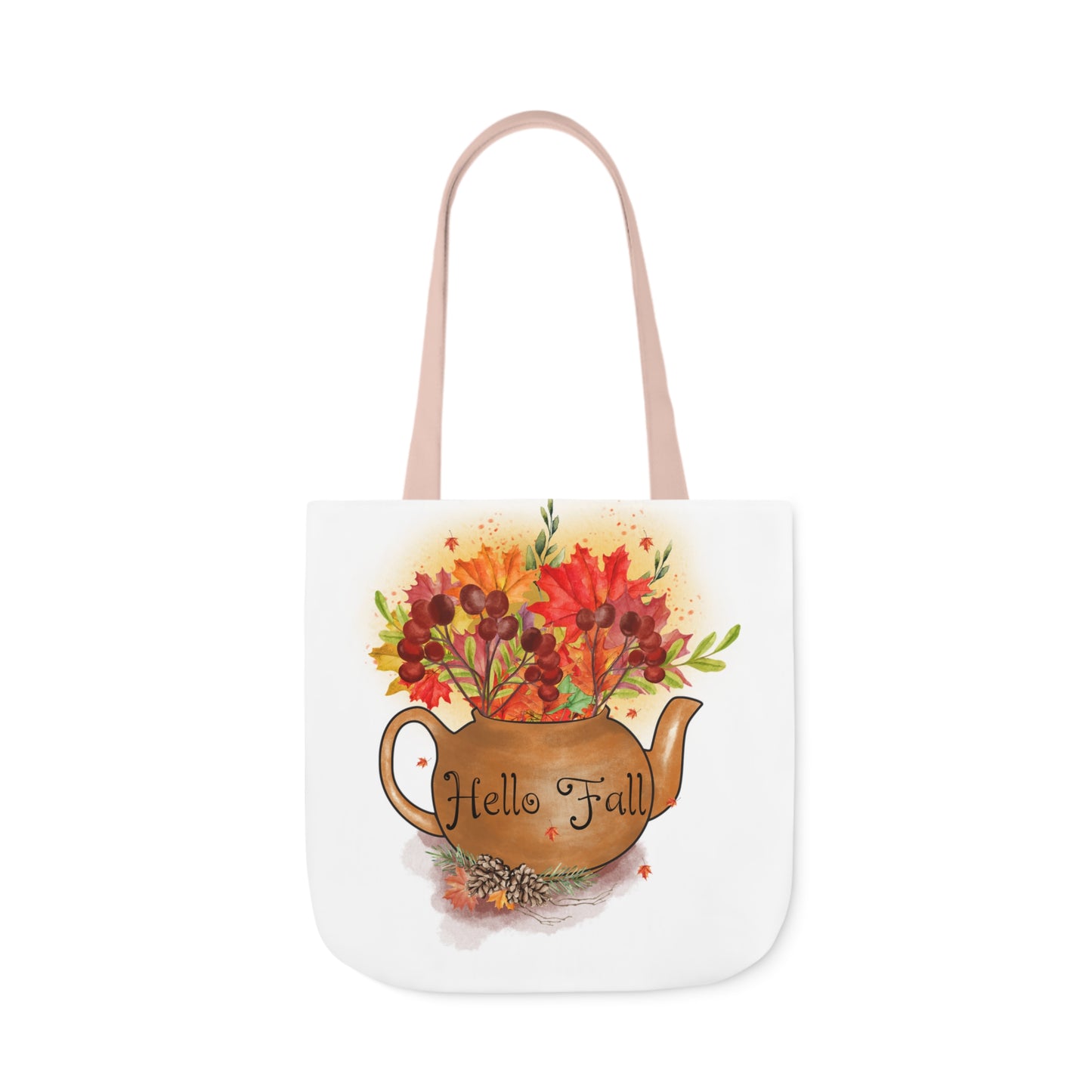 Hello Fall - Canvas Tote Bag, 5-Color Straps