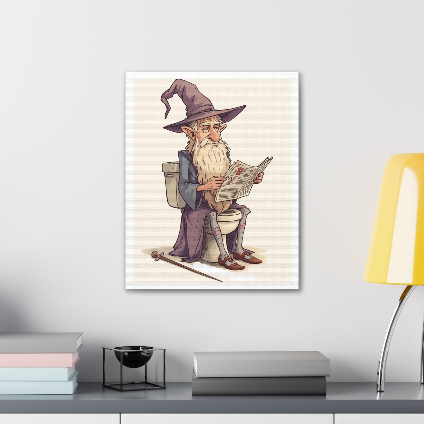 Wizard on the John - Canvas Stretched, 0.75" - Wall Art 2026 - Bathroom Humor
